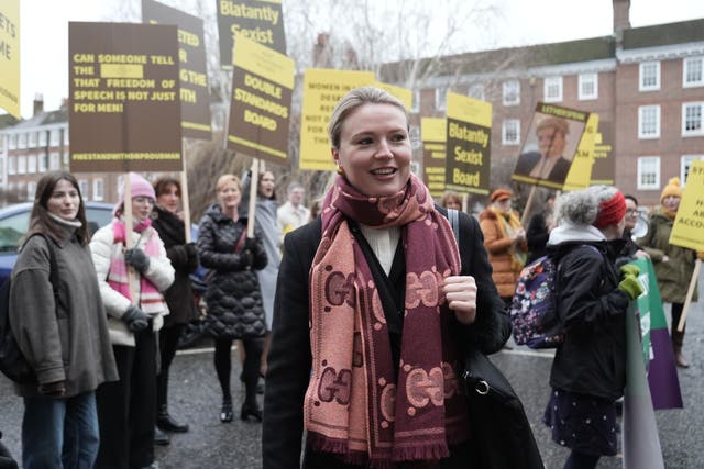 <p>Dr Proudman’s defence team argued that the proceedings brought against her by the Bar Standards Board were an ‘unlawful interference’ of her right to freedom of expression (Stefan Rousseau/PA)</p>
