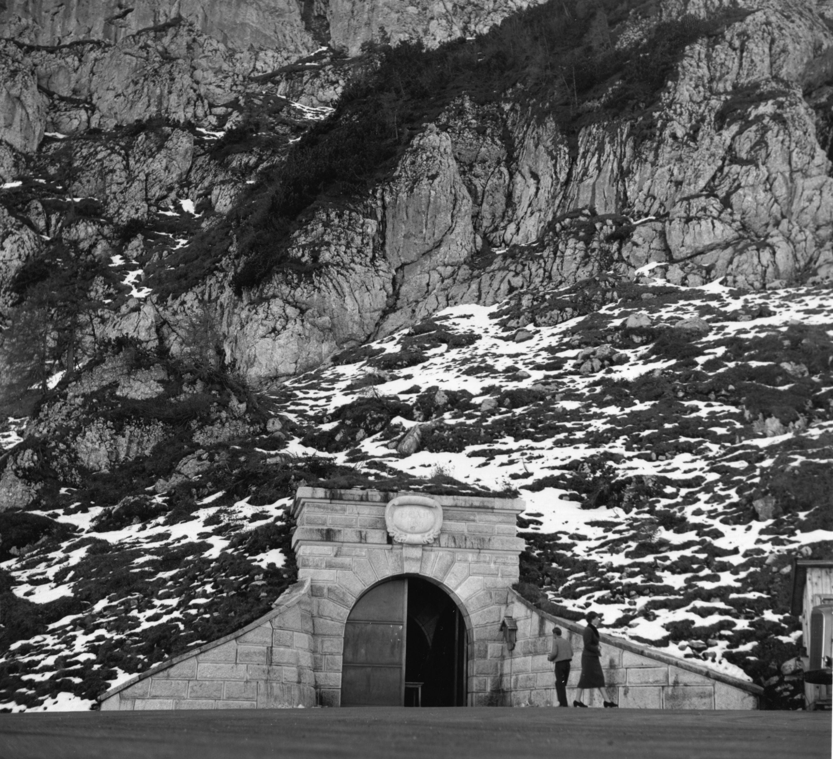 A cave entrance in the Kehlstein Mountain, where Hitler kept his mountain bunker