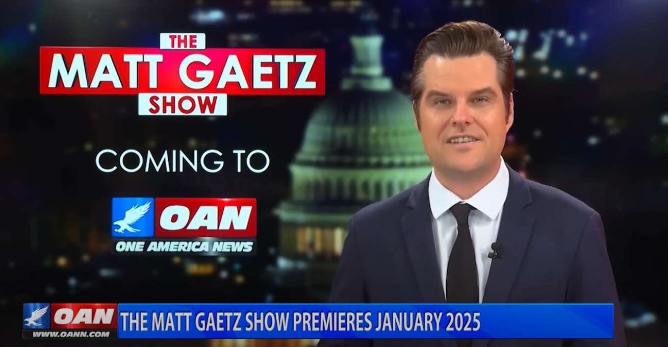 Matt Gaetz promotes his upcoming One America News show.