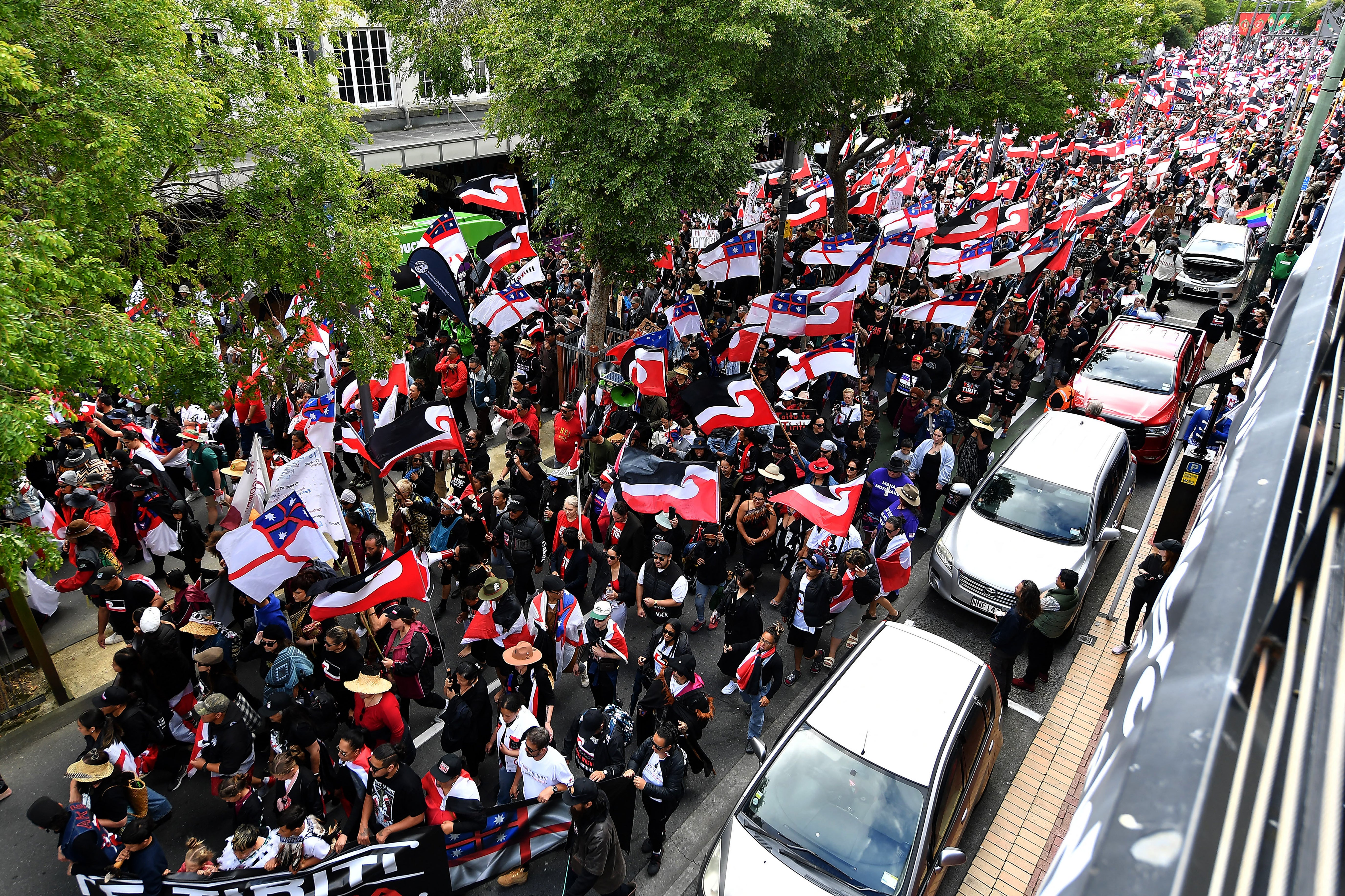 Thousands of people participated in the nine day protest march organised by the national movement against Act’s Treaty Principles Bill plan to end after holding a rally in the Parliament ground