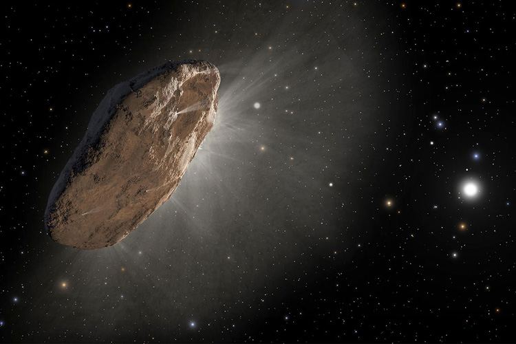 Artist’s depiction of interstellar comet Oumuamua