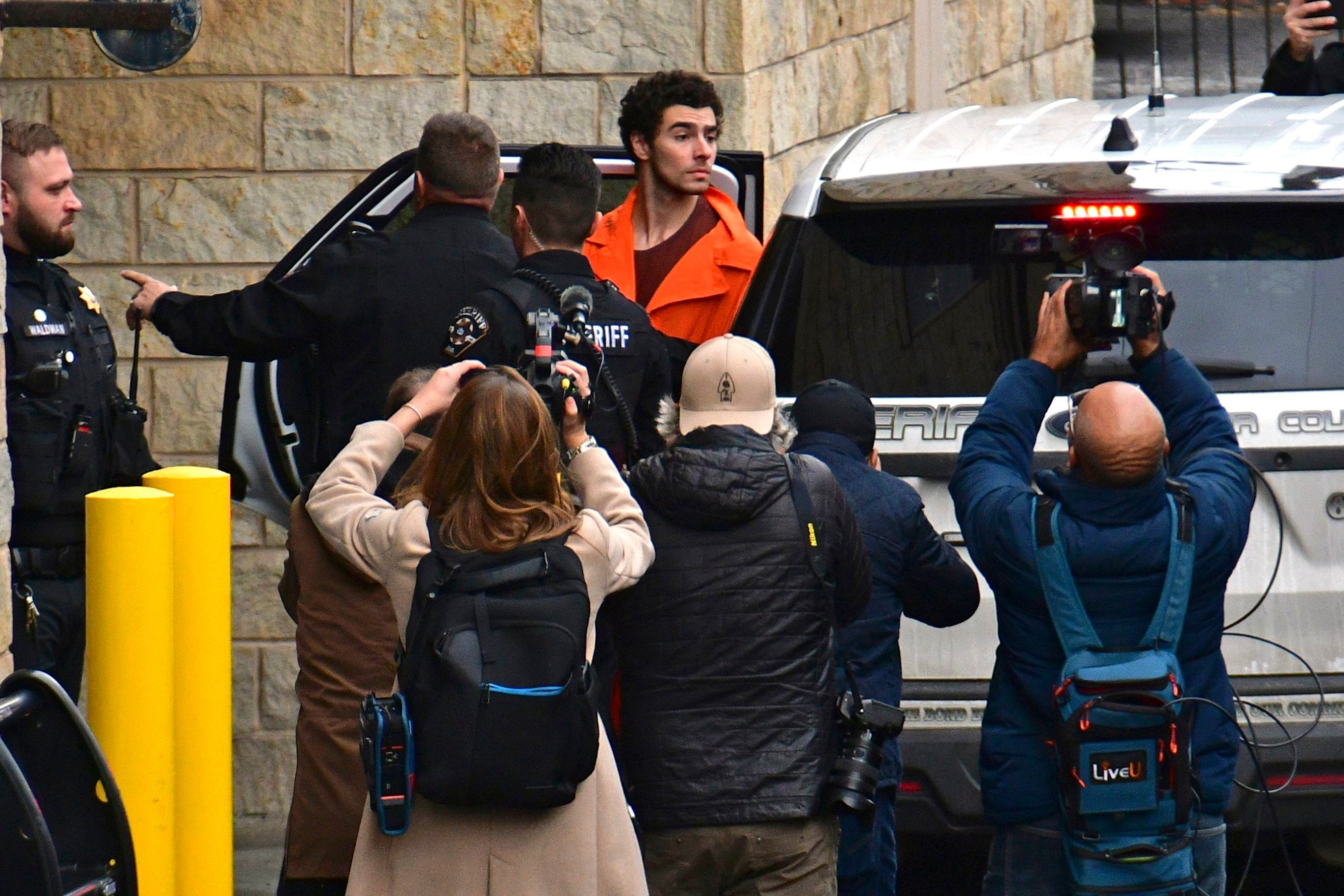 Mangione is taken into the Blair County Courthouse in Hollidaysburg, Pennsylvania on Tuesday