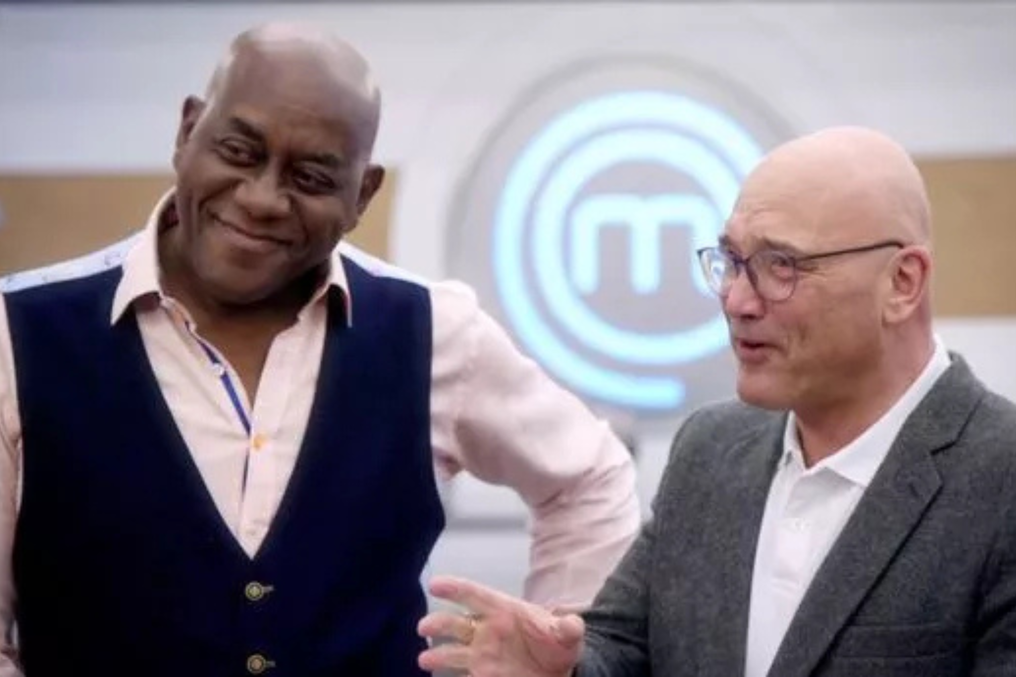 Ainsley Harriott on ‘Celebrity MasterChef’ with host Gregg Wallace