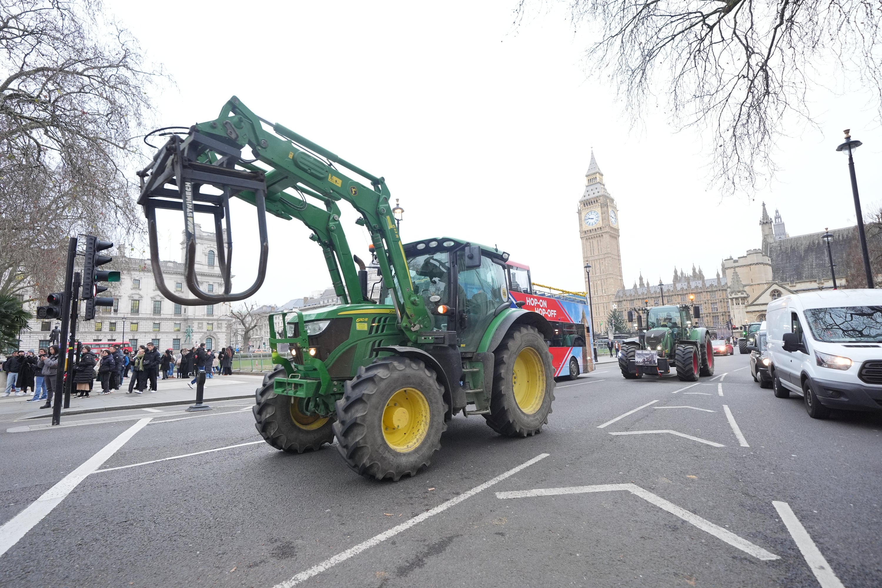 Tractors arrive in Westminster