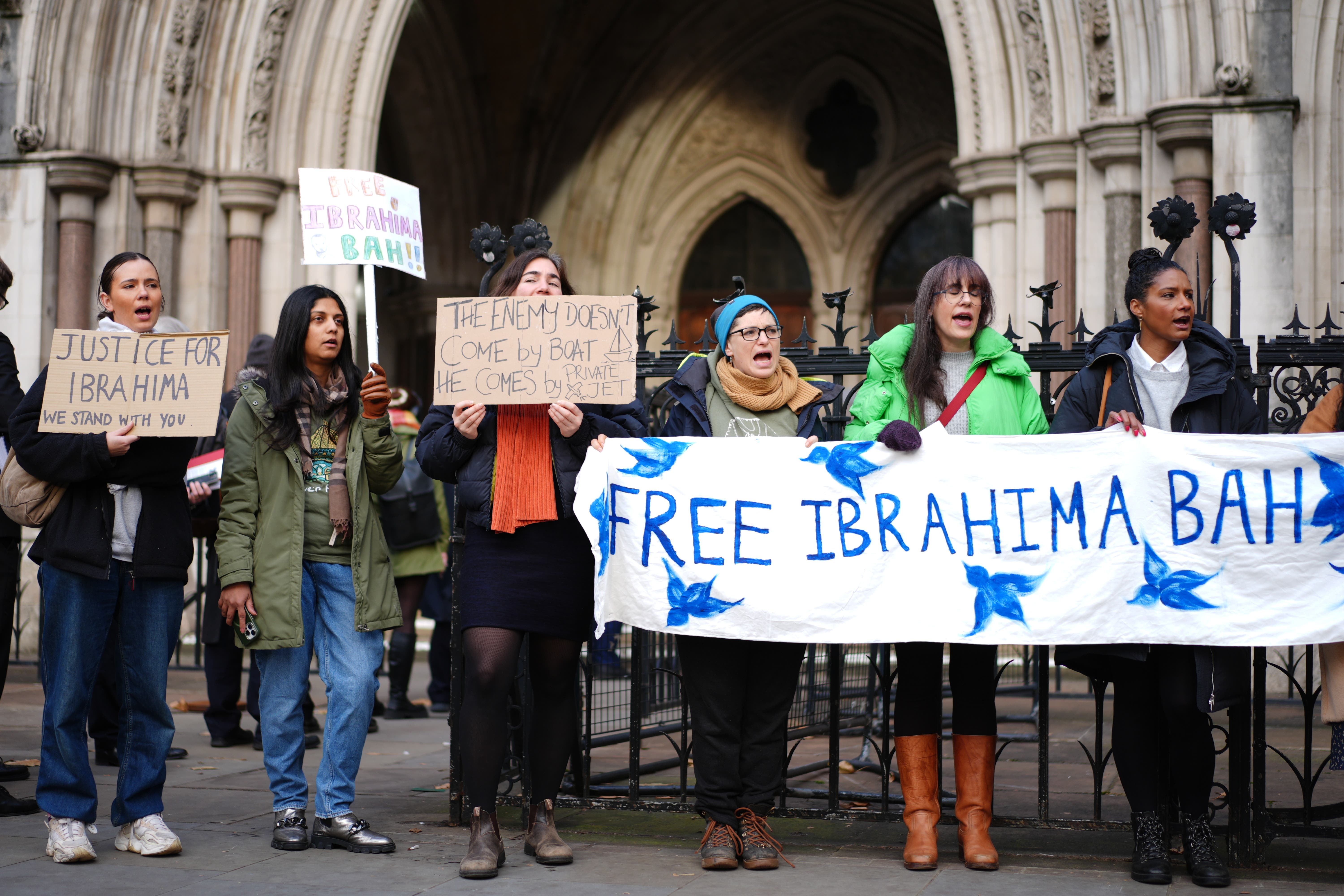 Protesters in support of Ibrahima Bah attended the previous hearing