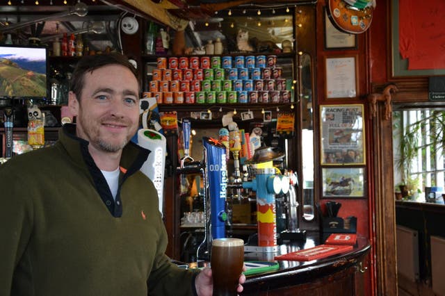 <p>Patrick Fitzsimons, landlord of the Faltering Fullback pub, in north London, says he is on course to run out of Guinness this week </p>