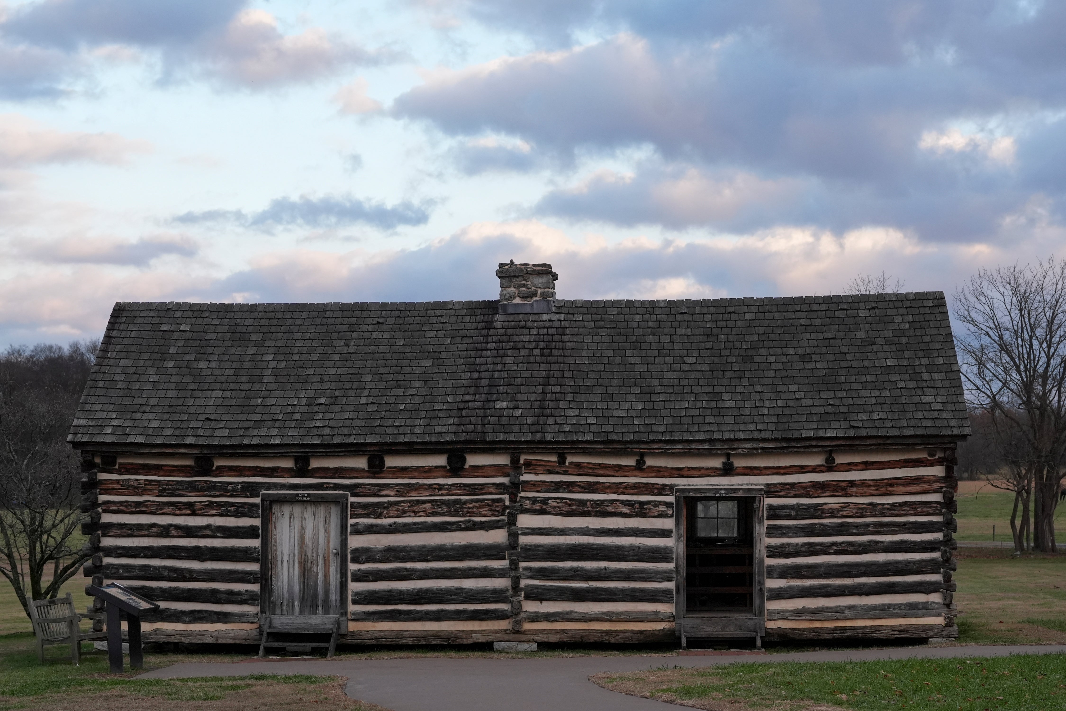 A cabin for enslaved people at The Hermitage, the home of former President Andrew Jackson,