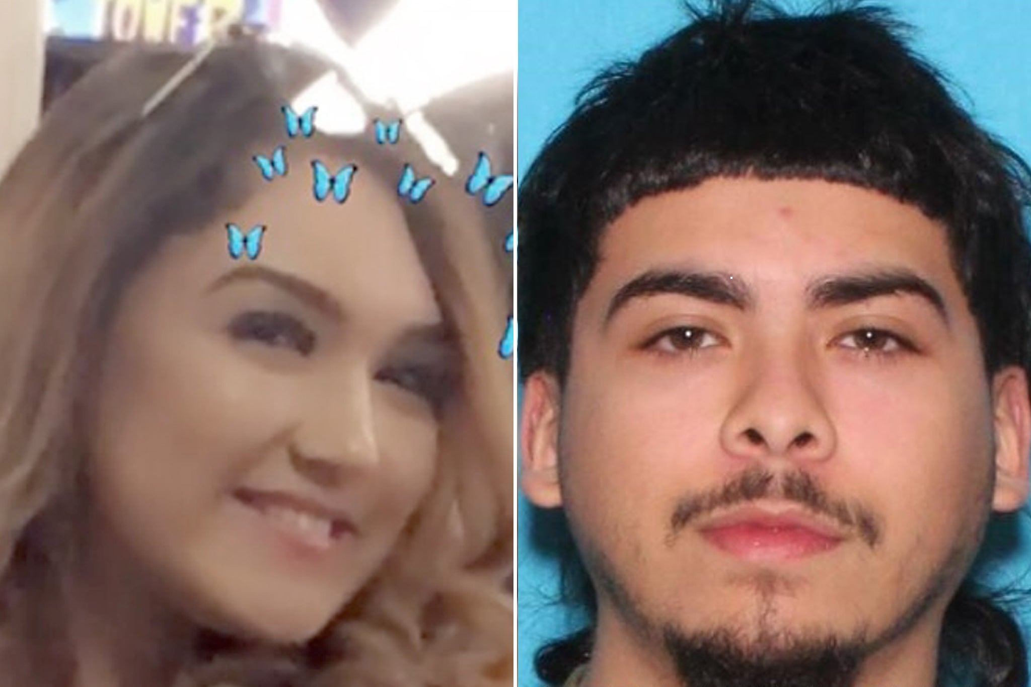 Fresno Officers found 22-year-old Jessinya Mina (pictured left) with a single gunshot to her body after her boyfriend Andrew Sanchez (pictured right) allegedly left a gun lying around their home with her two young children