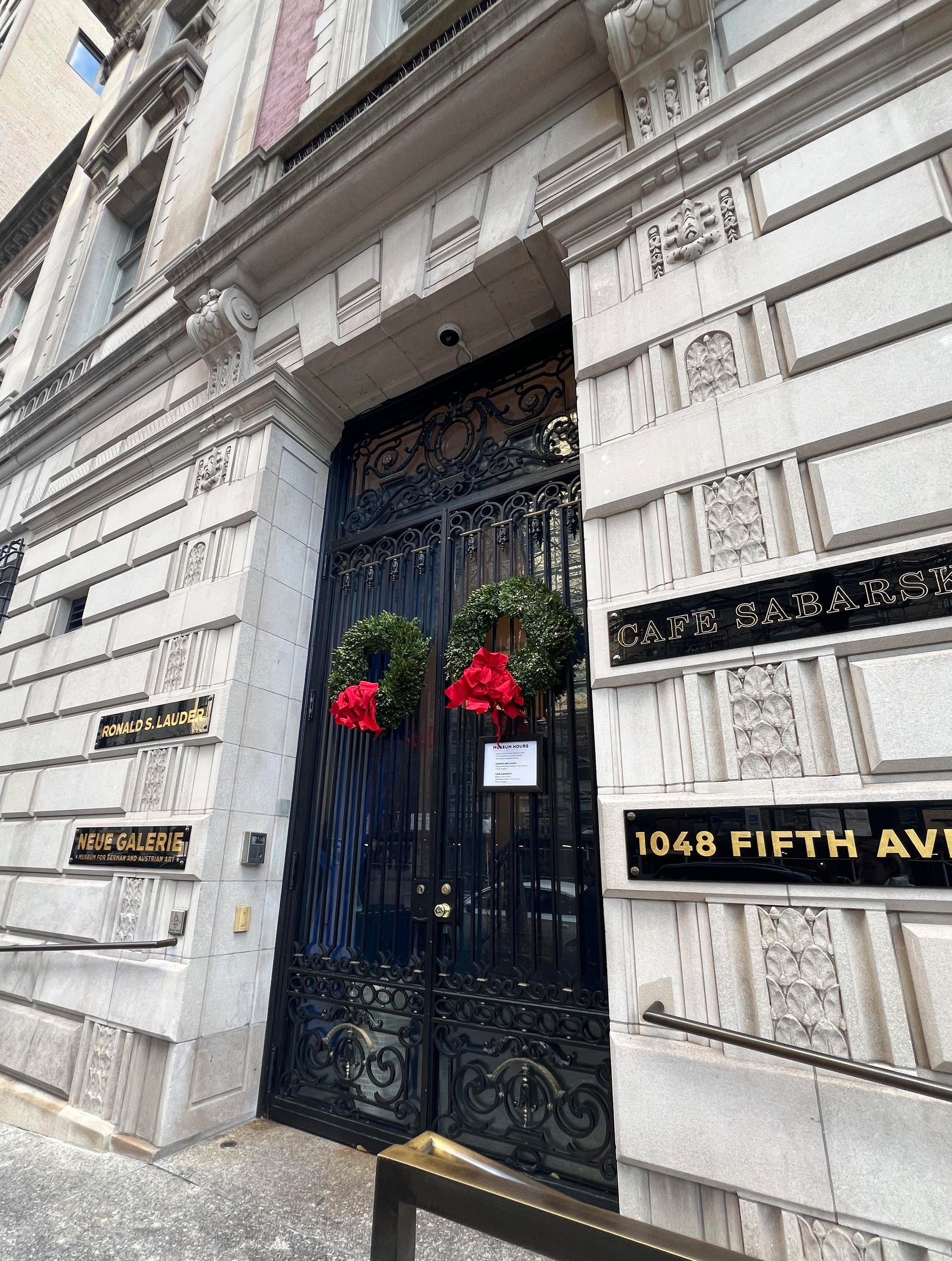 This Dec. 5, 2024 photo released by the Neue Galerie New York shows the exterior of the museum in New York. (Neue Galerie New York via AP)