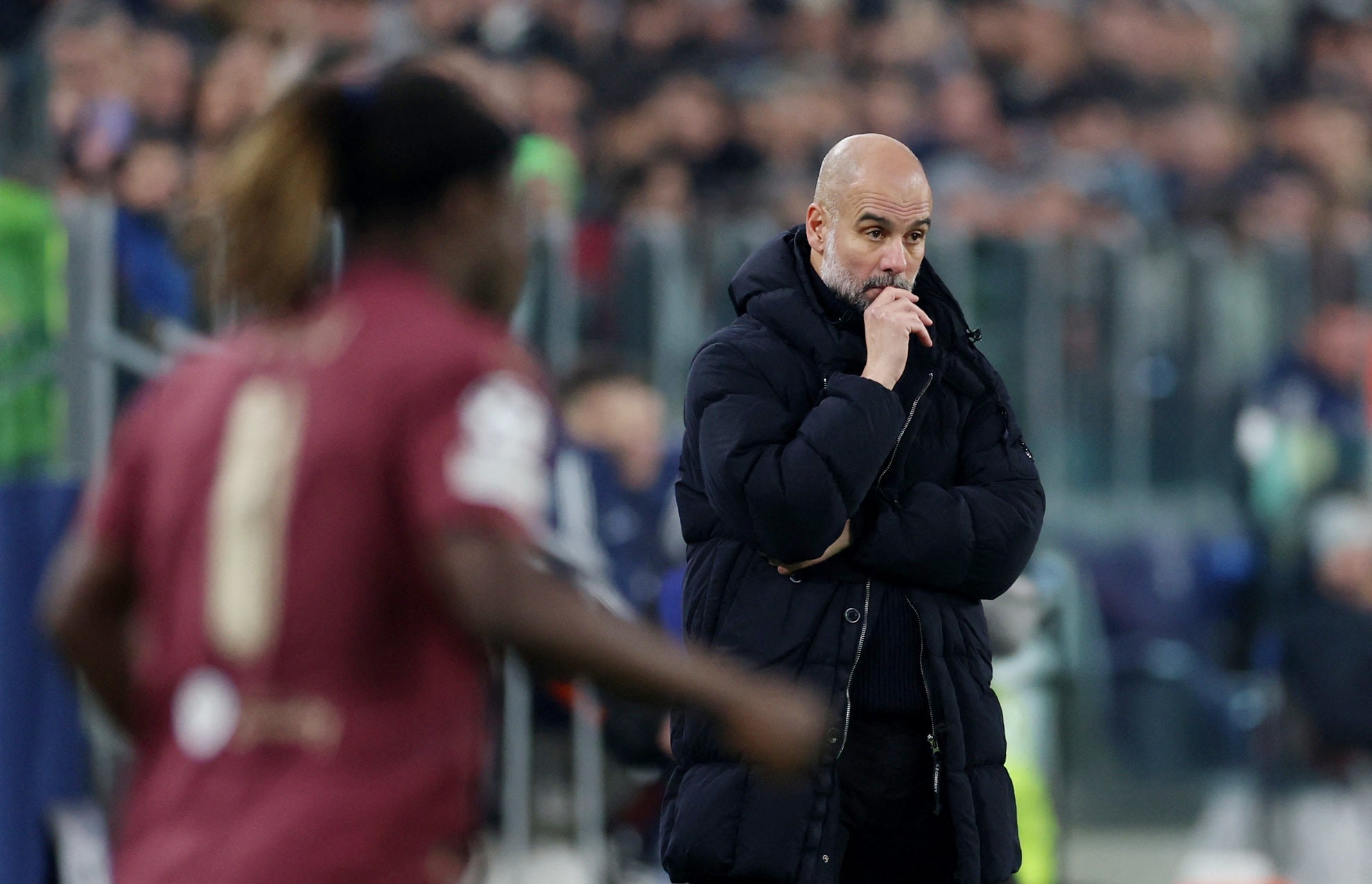 Pep Guardiola’s team suffer a seventh defeat in 10 games leaving them at risk of an early Champions League exit