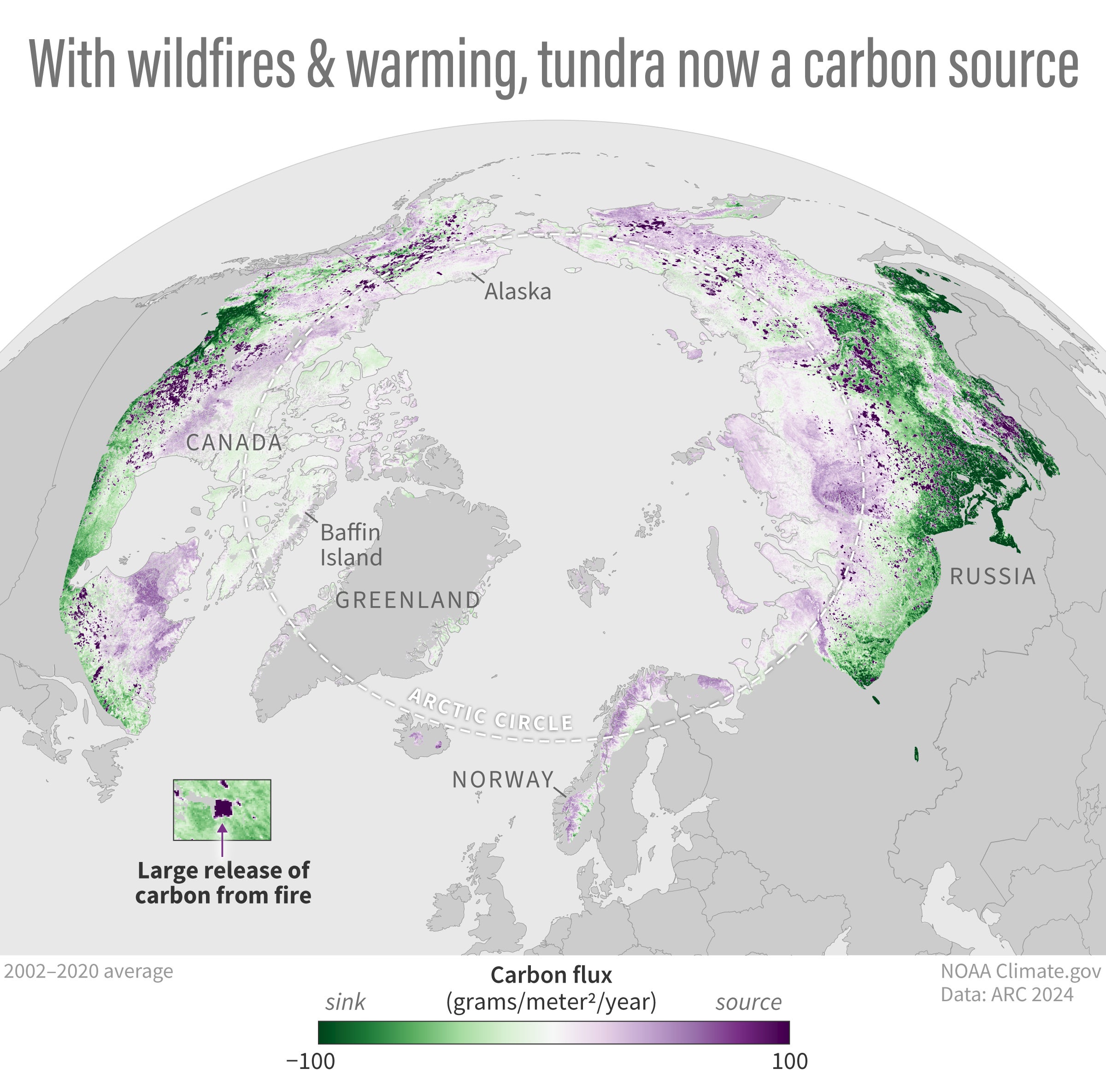 With wildfires and increased warming, scientists say the Arctic’s tundra is now a carbon source. The region had been a carbon sink for thousands of years