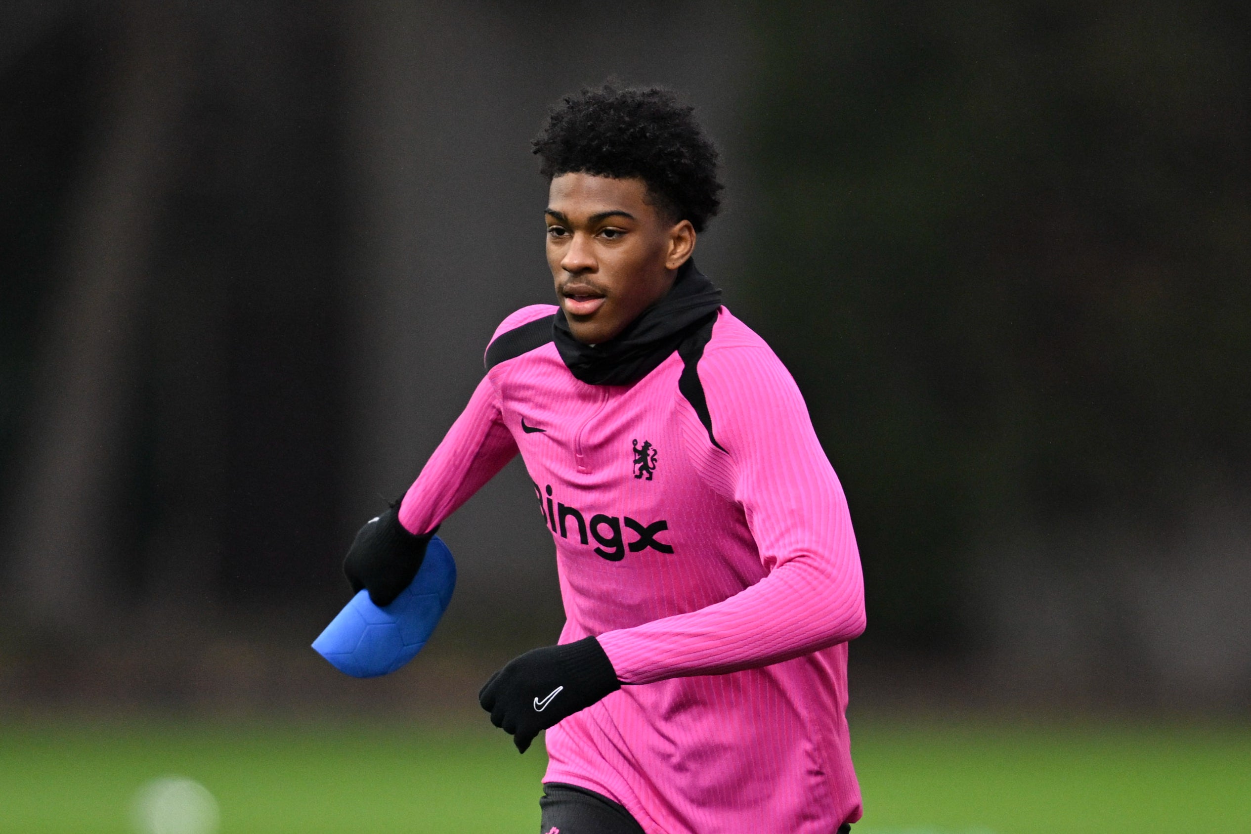 Josh Acheampong of Chelsea during the UEFA Conference League training session