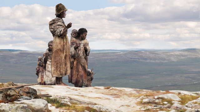 <p>Individuals from Ranis in Germany and Zlatý kůň in Czechia likely traveled together across the open steppe landscapes of Europe around 45,000 years ago  </p>