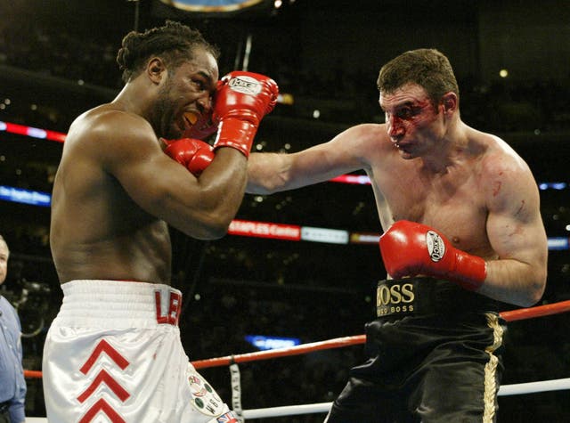 <p>Lennox Lewis retired after beating Vitali Klitschko in 2003 (Nick Potts/PA)</p>
