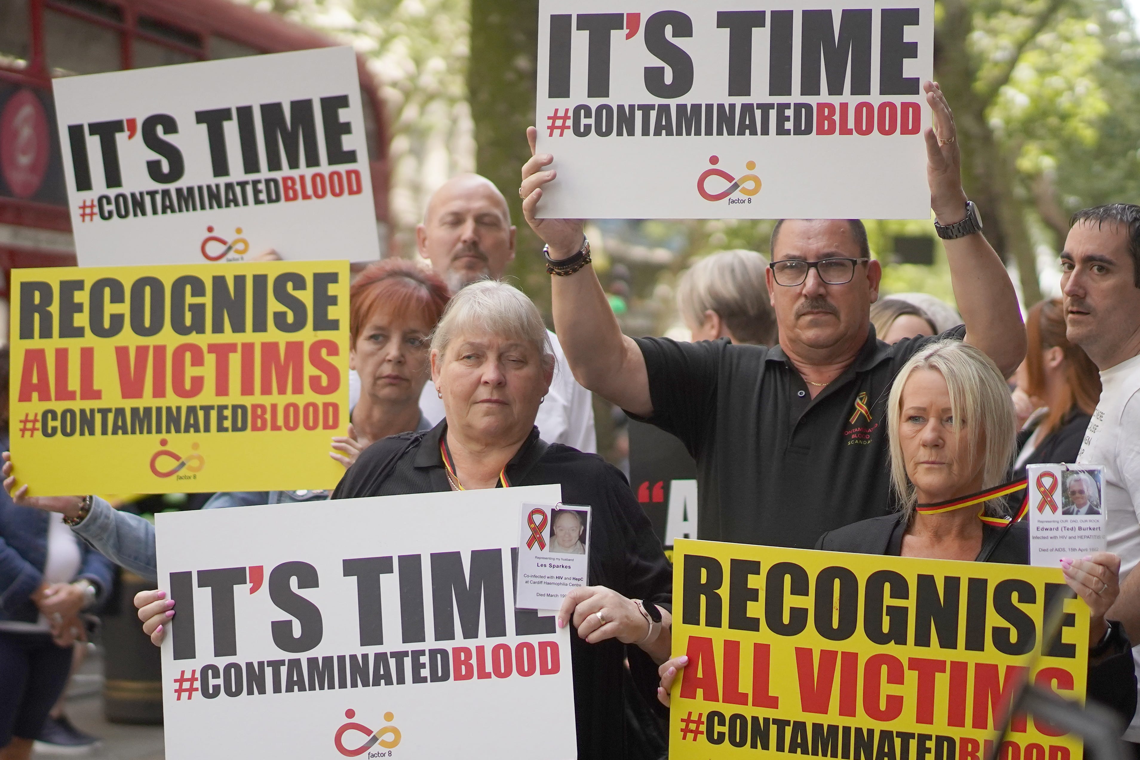 Infected blood campaigners have been campaigning for decades for justice (PA)