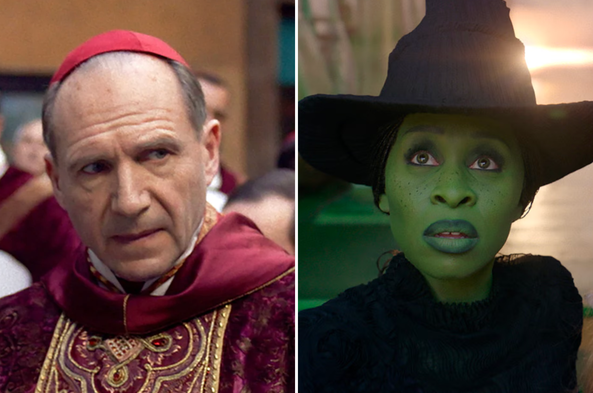 Ralph Fiennes in ‘Conclave’ and Cynthia Erivo in ‘Wicked’