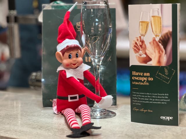<p>Christmas every day: Escape Lounge at London Stansted Airport</p>