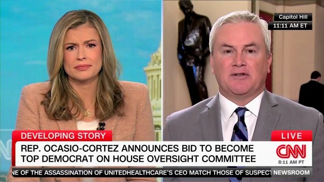 <p>Rep. James Comer (R-KY) tells CNN that he is a ‘big fan’ of Alexandria Ocasio-Cortez and supports her to be top Democrat on Oversight Committee.</p>