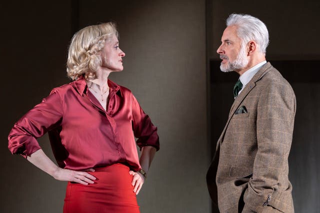 <p>Anne-Marie Duff and Mark Bonnar in ‘The Little Foxes’ at the Young Vic </p>