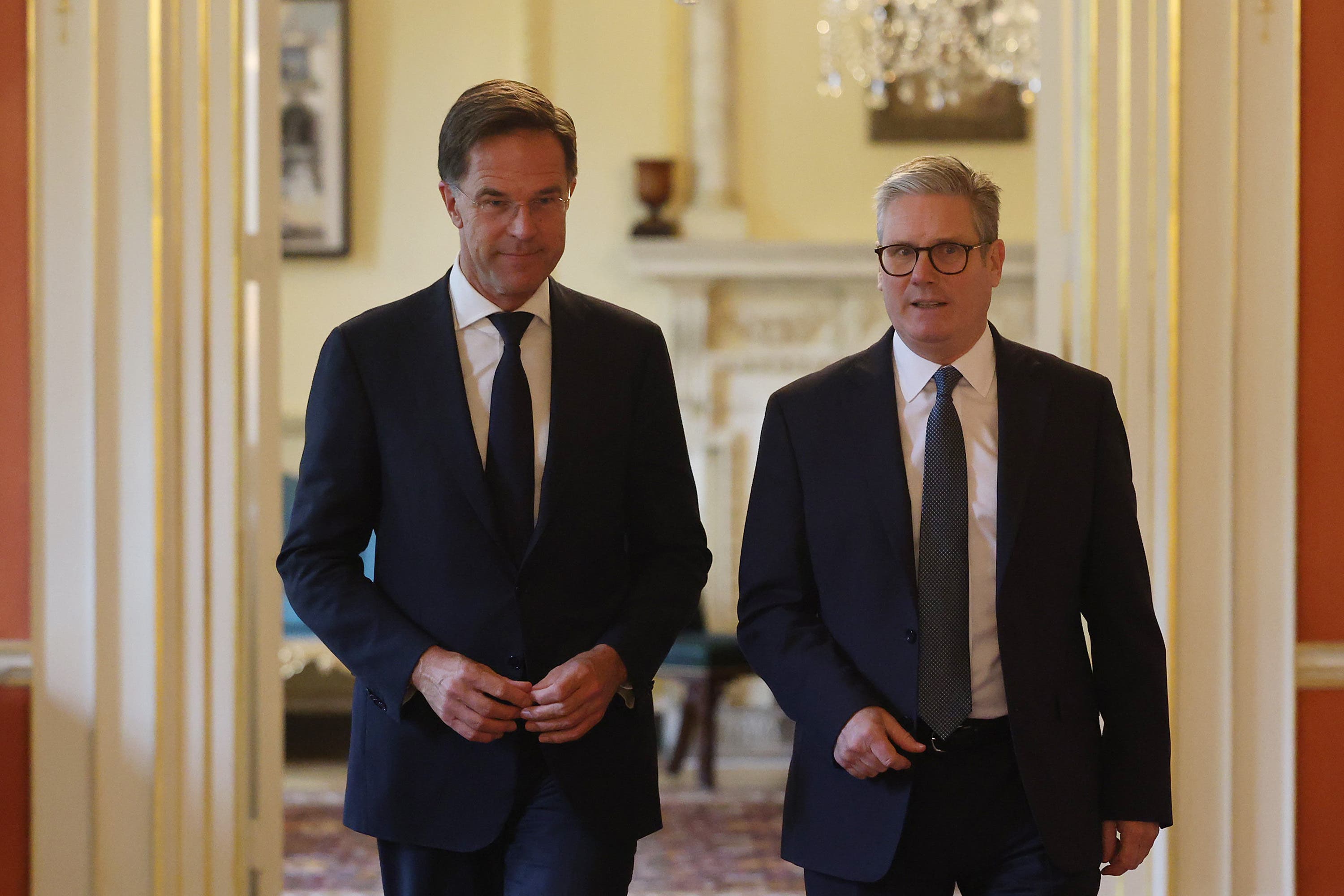 Nato secretary general Mark Rutte (left) and Prime Minister Sir Keir Starmer ahead of a bilateral meeting (PA)