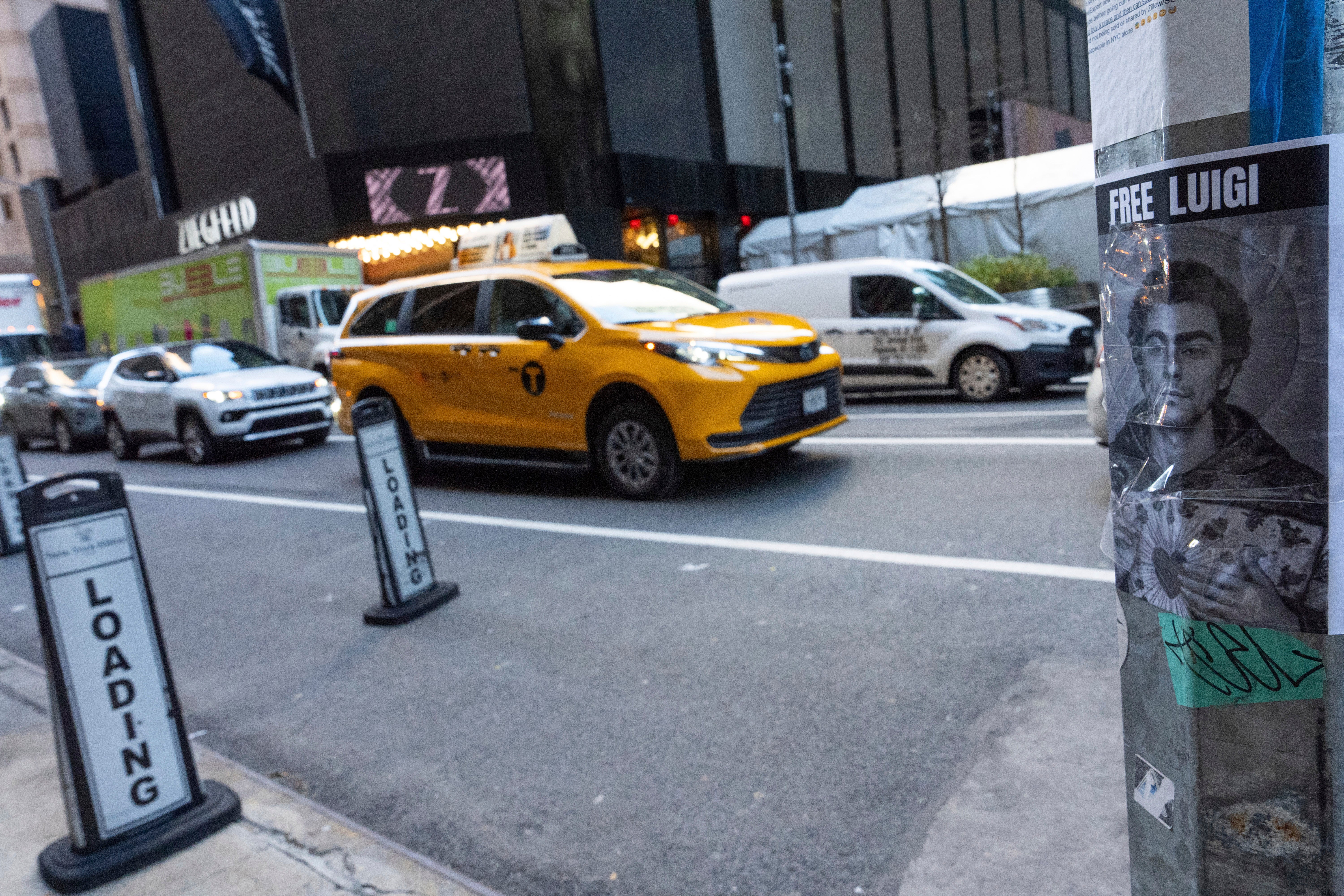 The poster is near the scene where UnitedHealthcare CEO Brian Thompson was shot dead on December 4