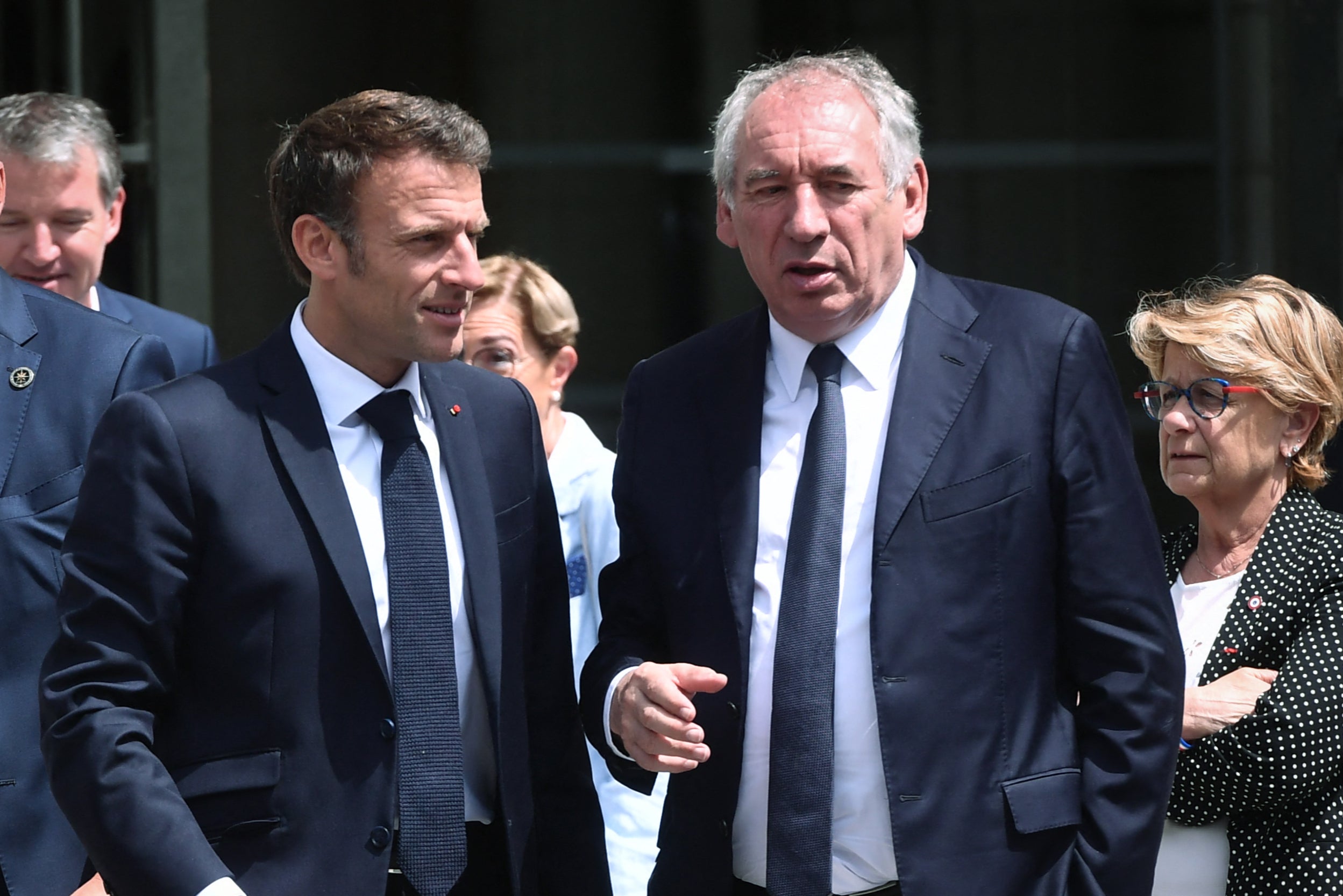 French president Emmanuel Macron with Francois Bayrou last year