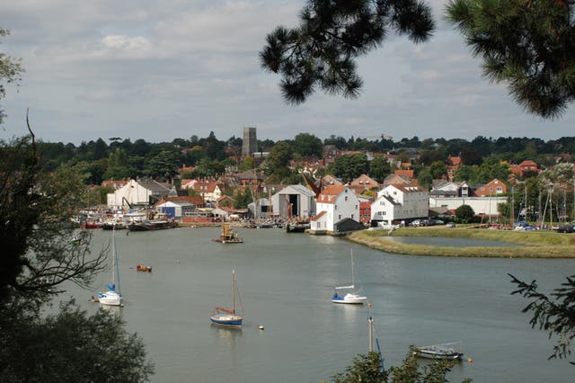 <p>Down by the river: The flowing water of the Deben gives Woodbridge a beautiful backdrop </p>