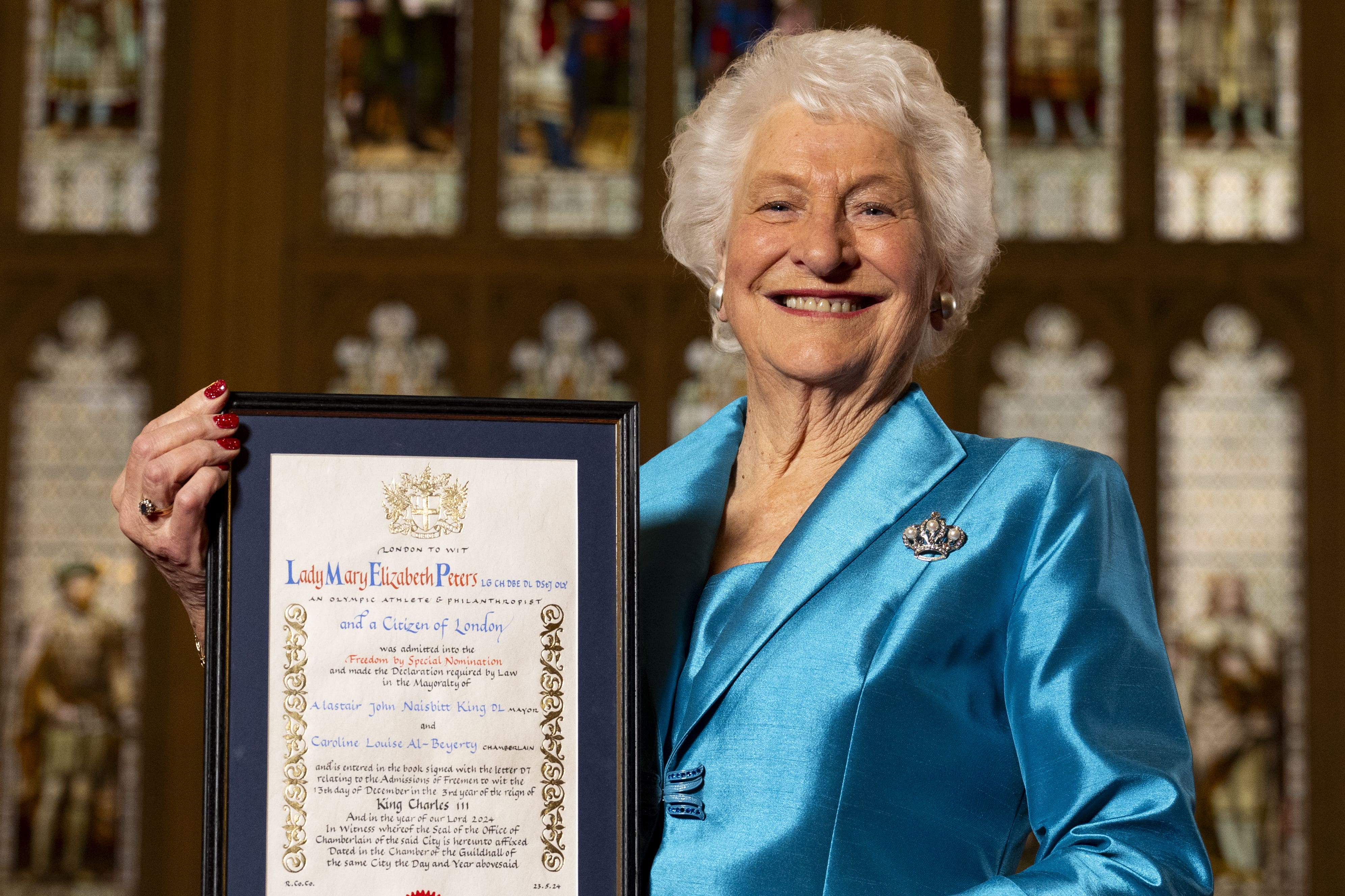 Olympian and sport ambassador Lady Mary Peters has been granted the Freedom of the City of London (Jordan Pettitt/PA)