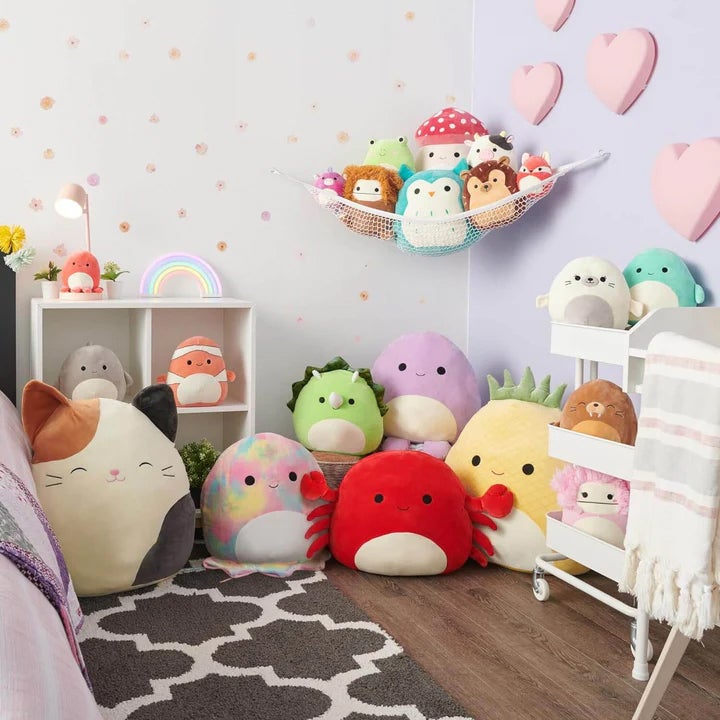 Squishmallows are a type of cuddly toy that’s a hybrid between a pillow and a stuffed animal