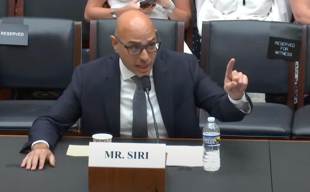 Aaron Siri speaking during a Congressional hearing on the Biden administration’s administrative response to COVID-19.