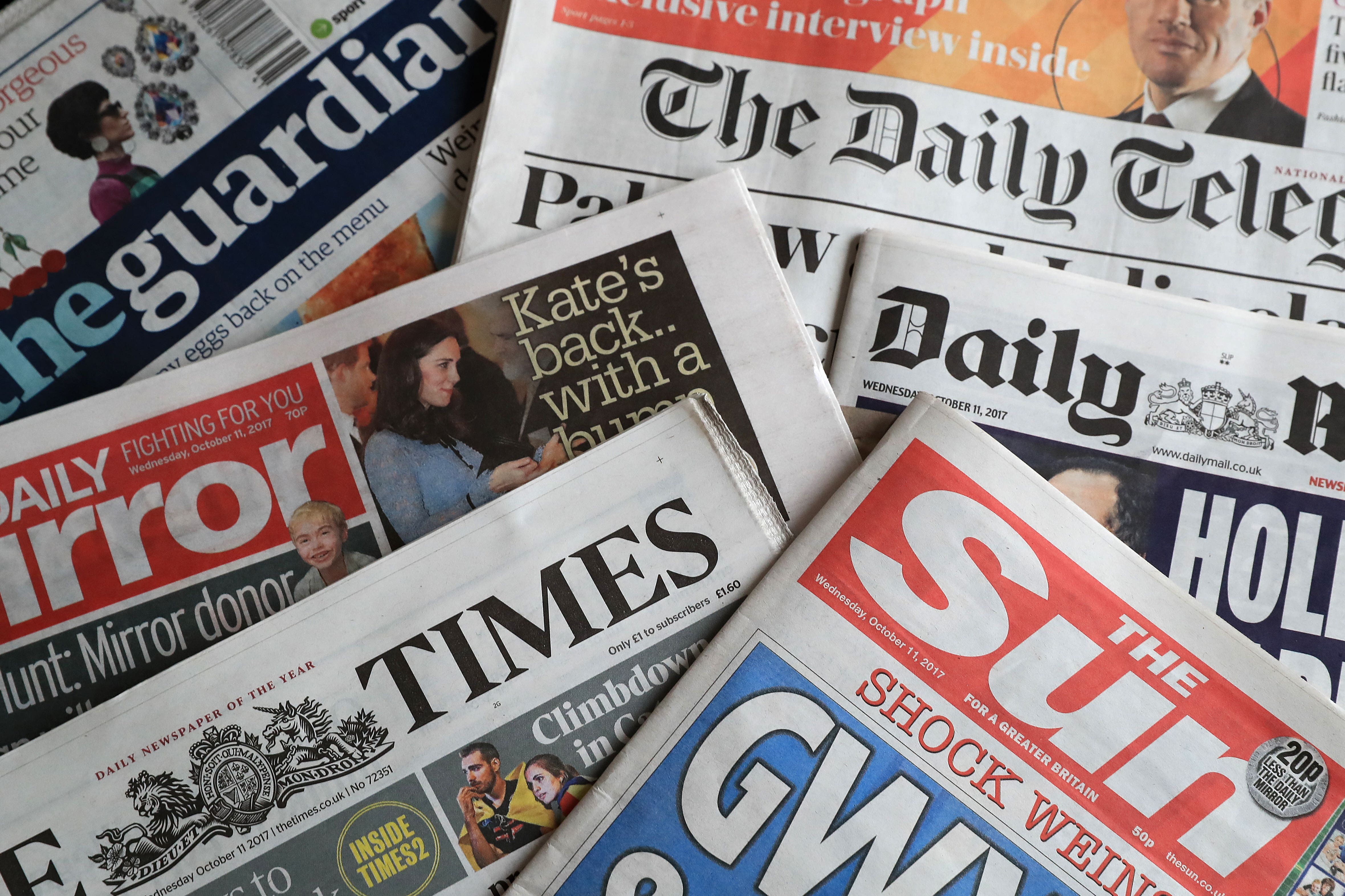 A collection of British newspapers (Peter Byrne/PA)