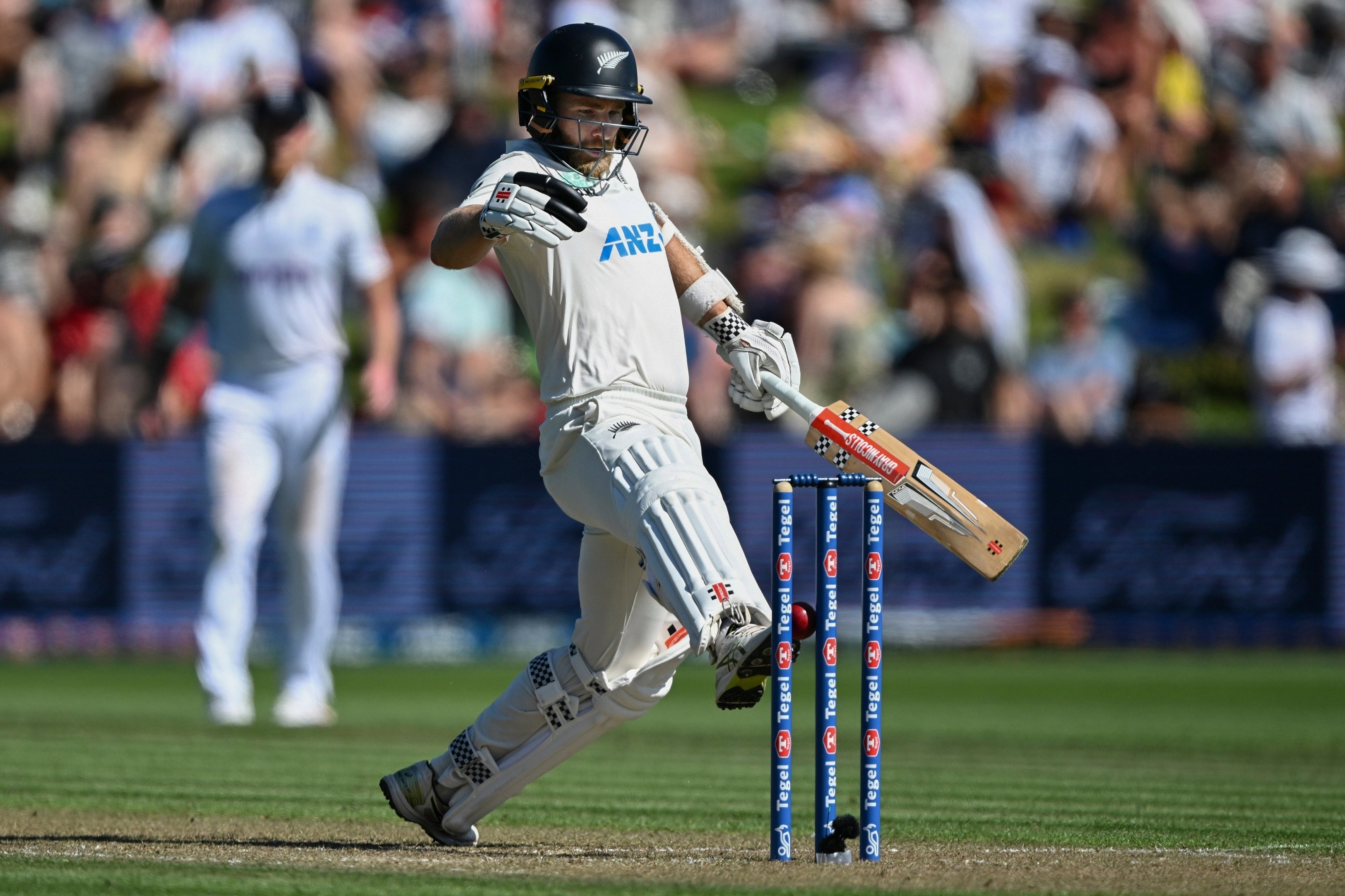 Kane Williamson was unable to prevent the ball hitting his stumps