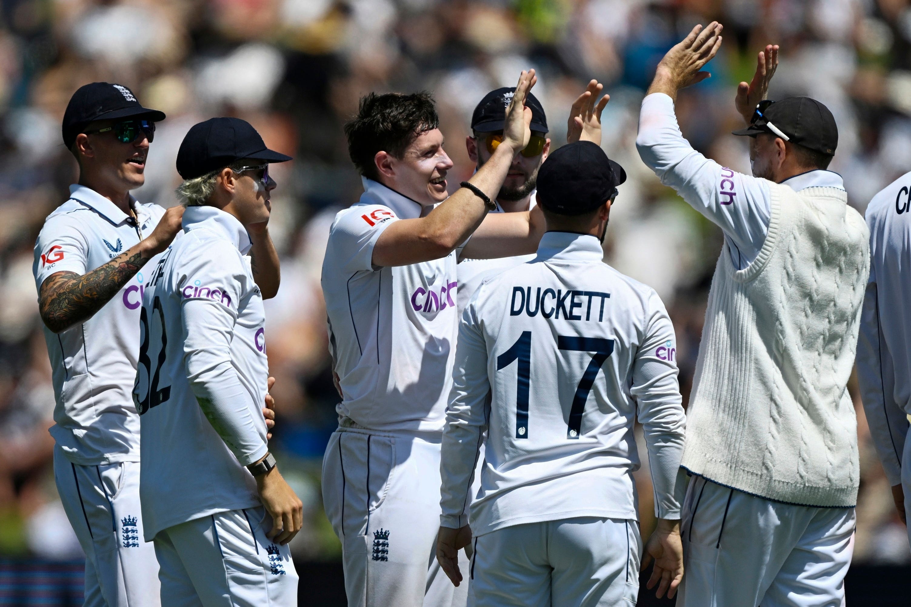 <p>Matthew Potts continued his strong record against New Zealand batter Kane Williamson </p>