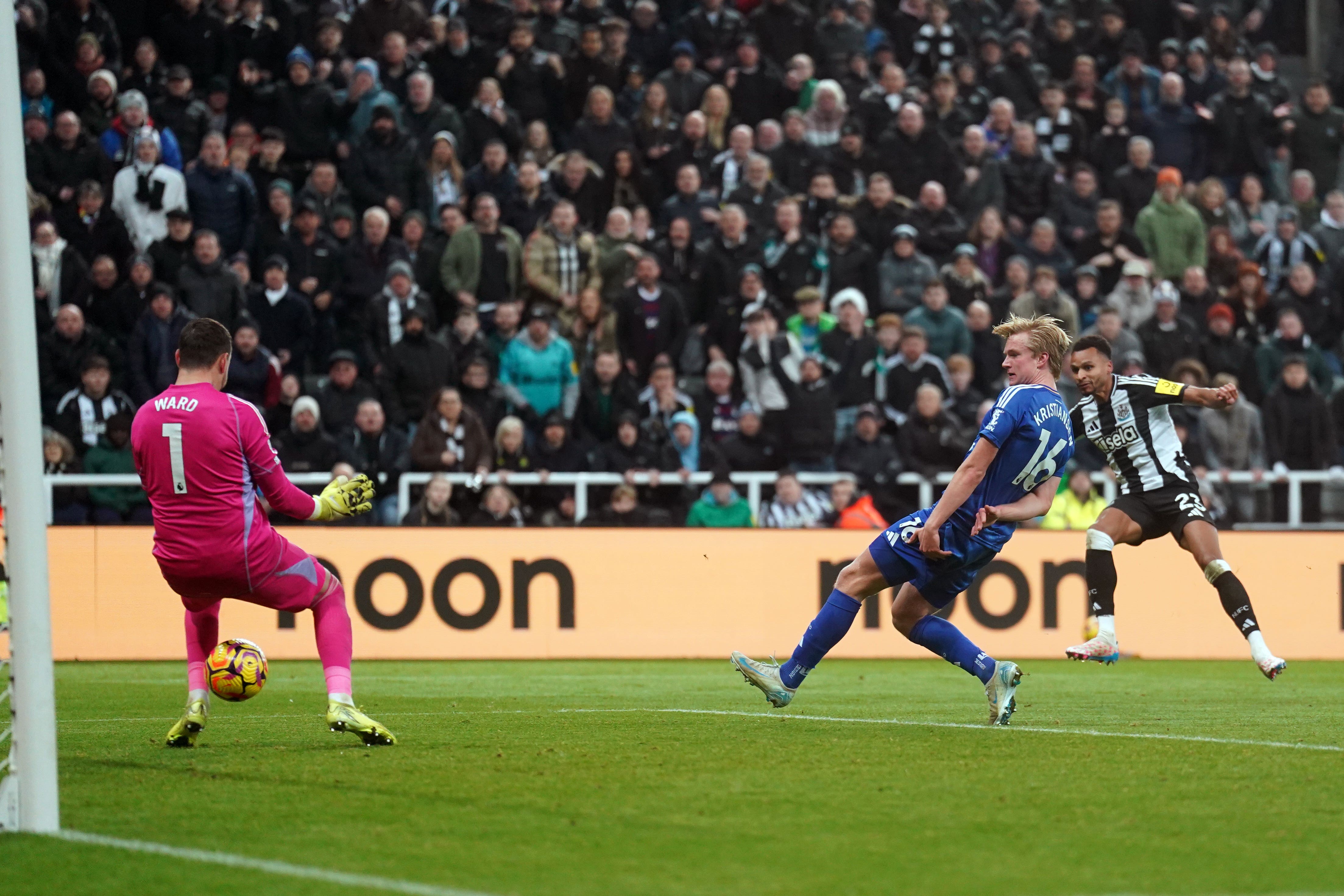 Jacob Murphy (right) scored twice in Newcastle’s 4-0 win