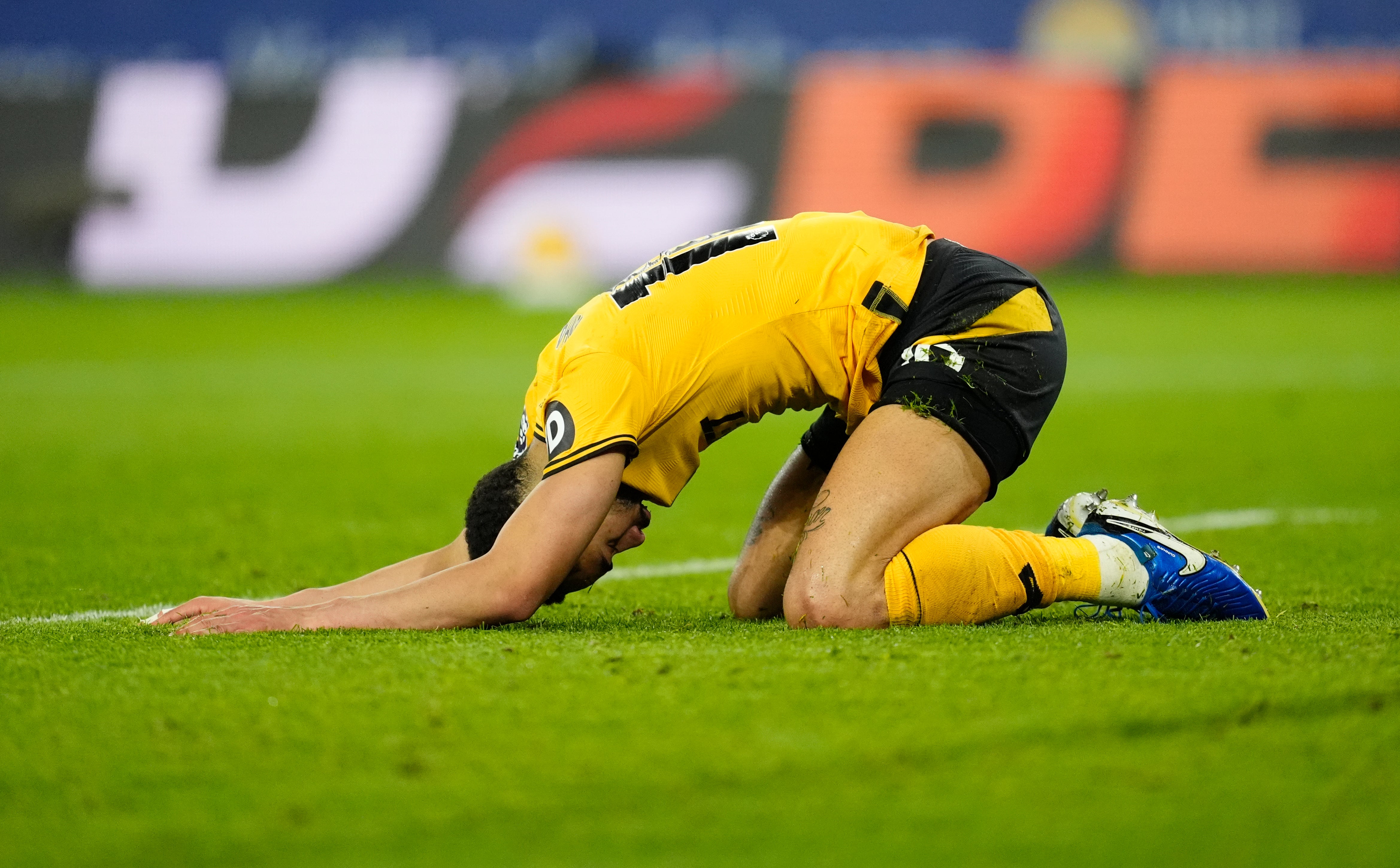 Matheus Cunha had equalised for Wolves but was left dejected by the end of the match