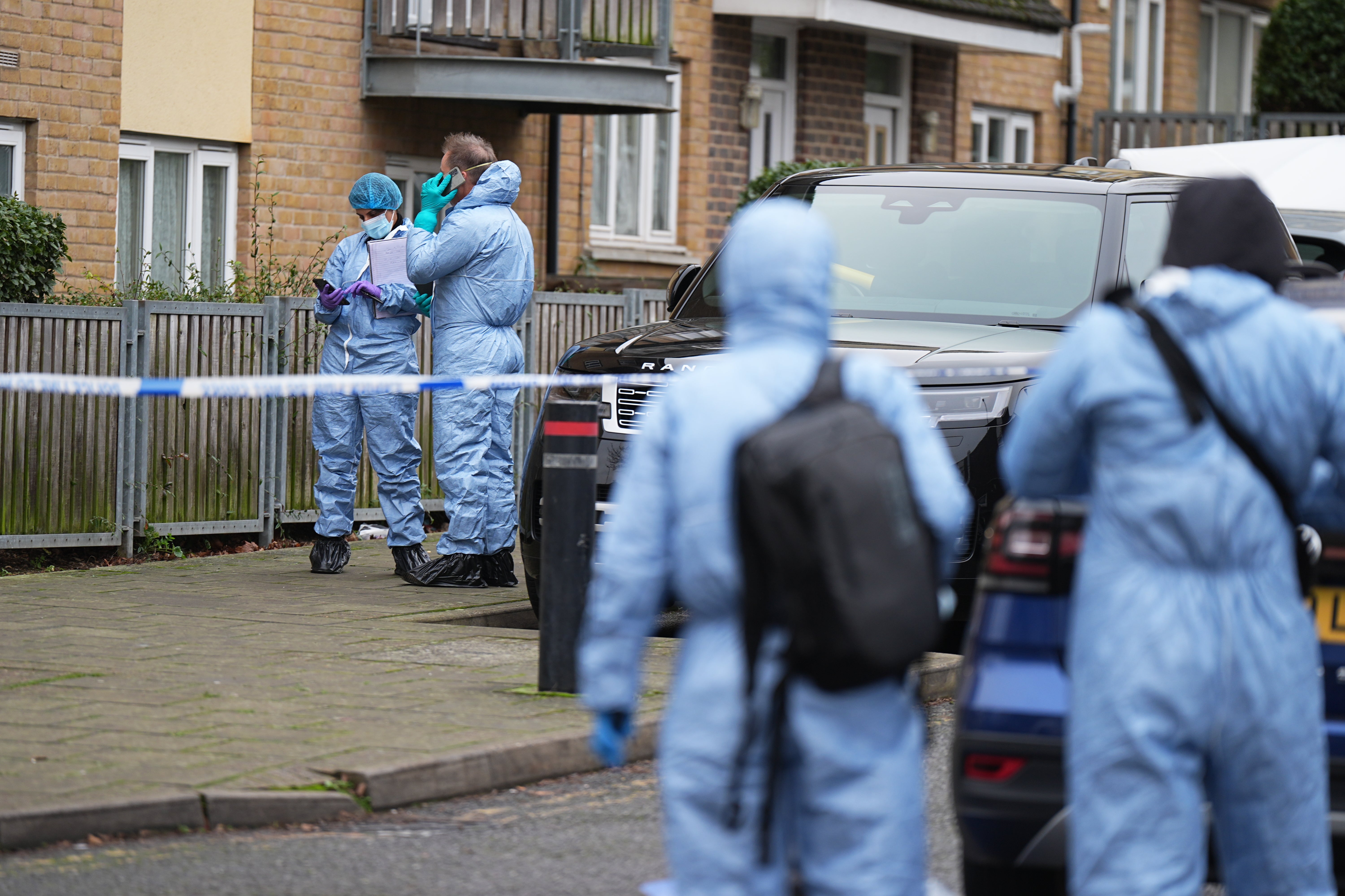 Seven officers and a team from the Met’s forensic services crime scene investigation unit were at the scene on Sunday