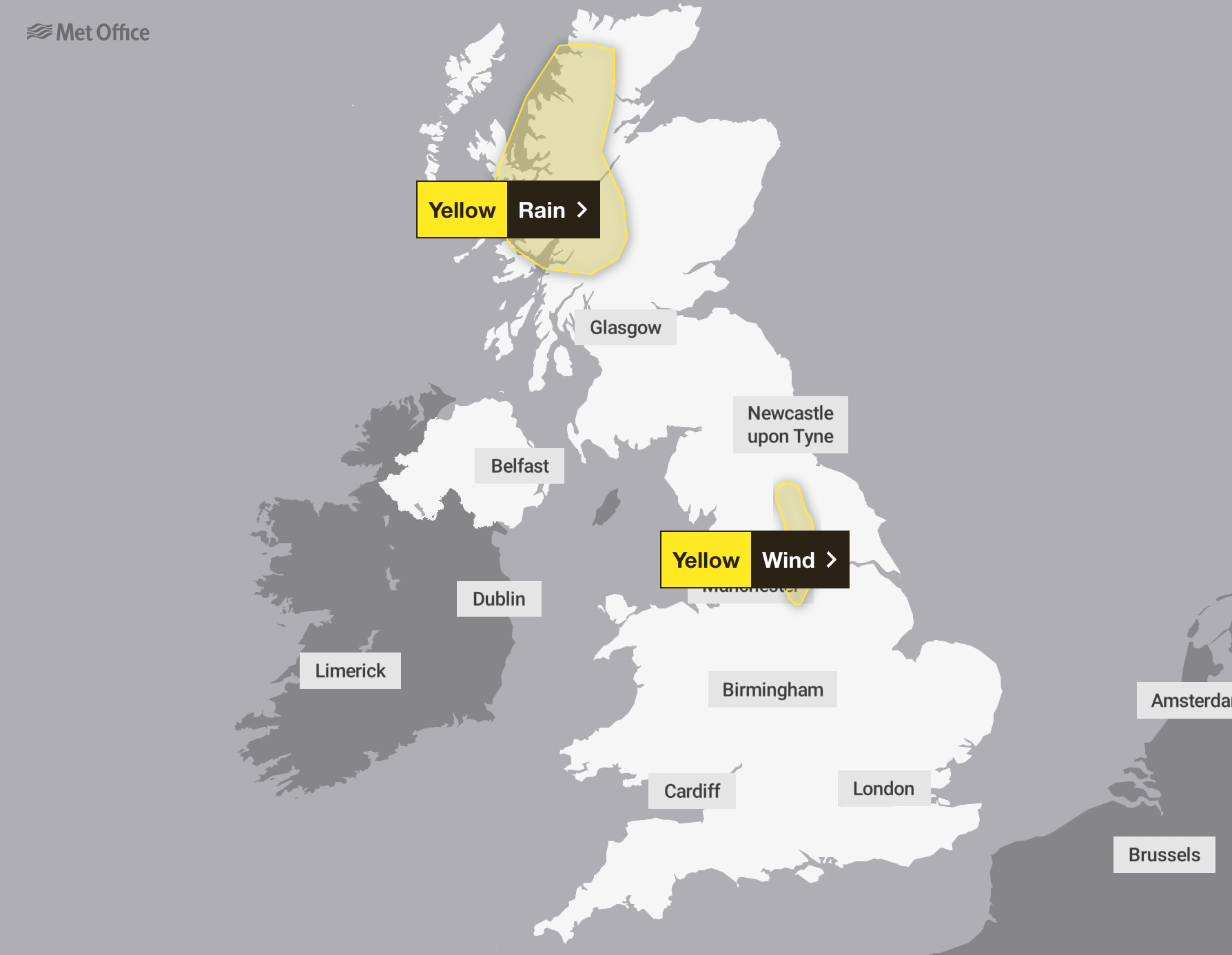 The Met Office has warned of flooding and power cuts to some parts of Britain over the next few days