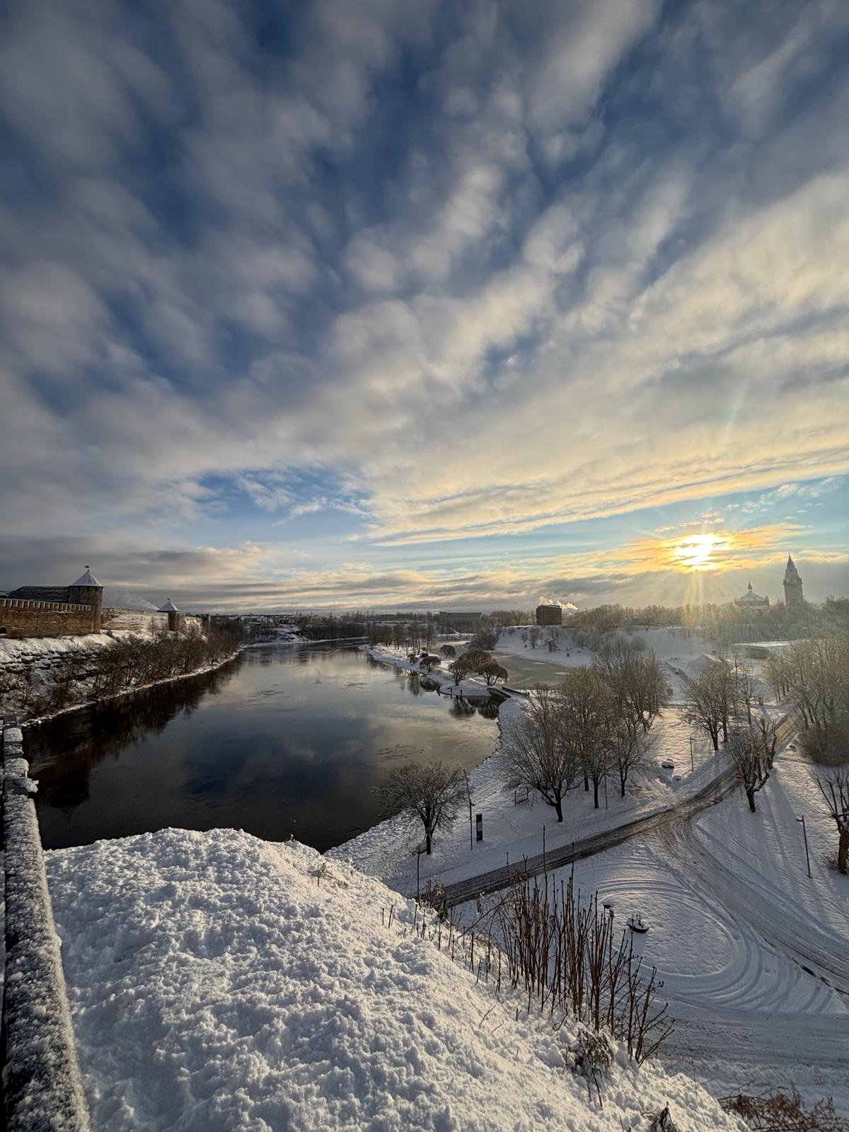 The view of Ivangorod from Narva over the Narva Reservoir