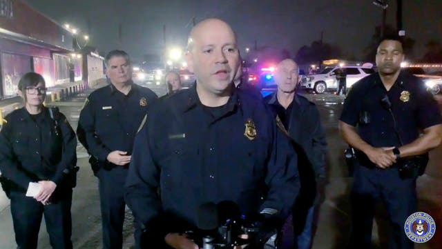 <p>Houston Police Department assistant chief Luis Menendez-Sierra speaks during a news conference on December 15 </p>