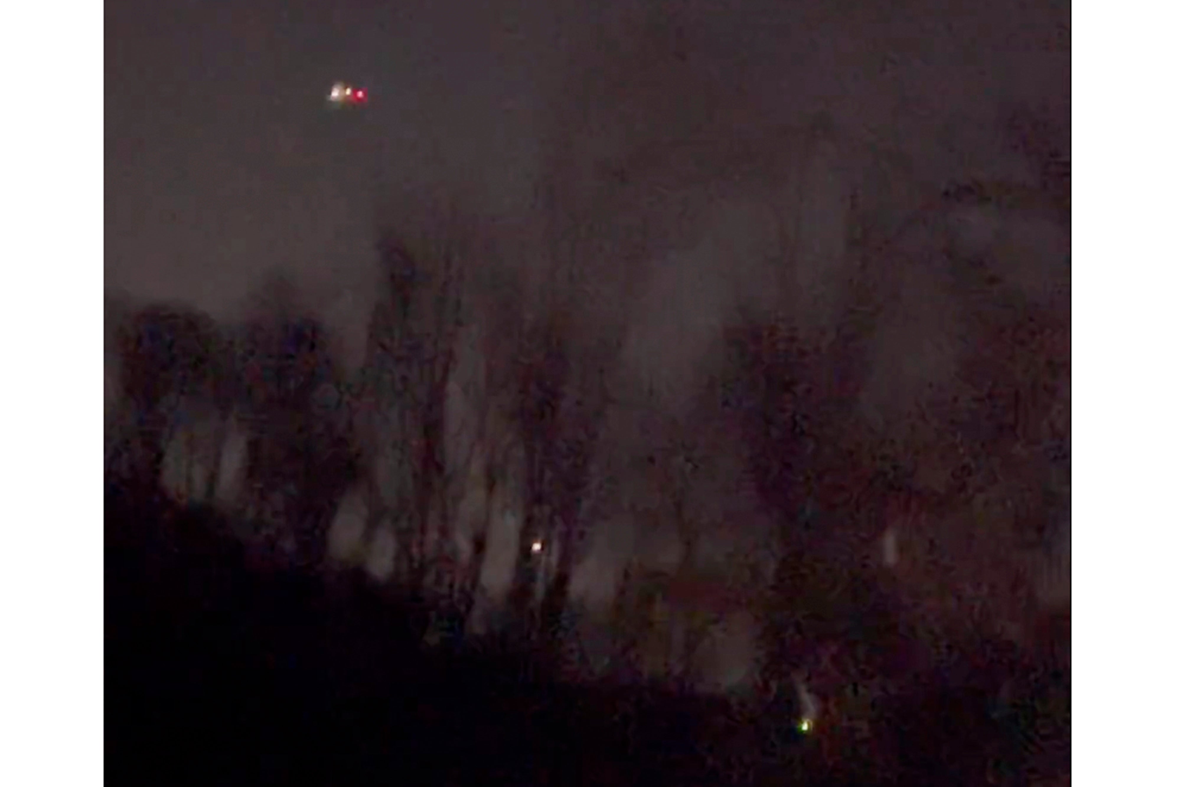 An image taken from video appears to show drones flying over Randolph, New Jersey, on December 4