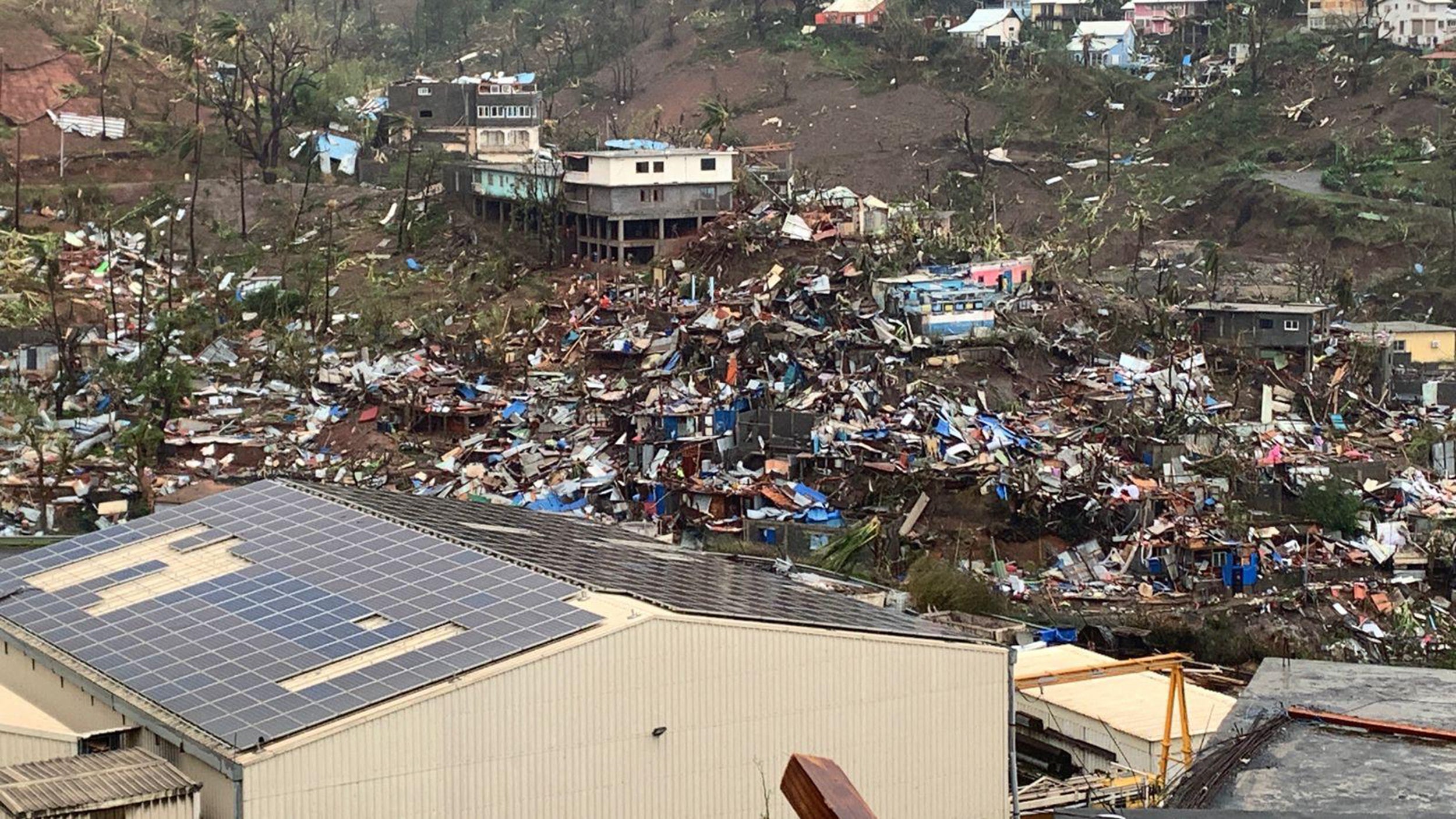 Aftermath of cyclone Chido in the French territory of Mayotte