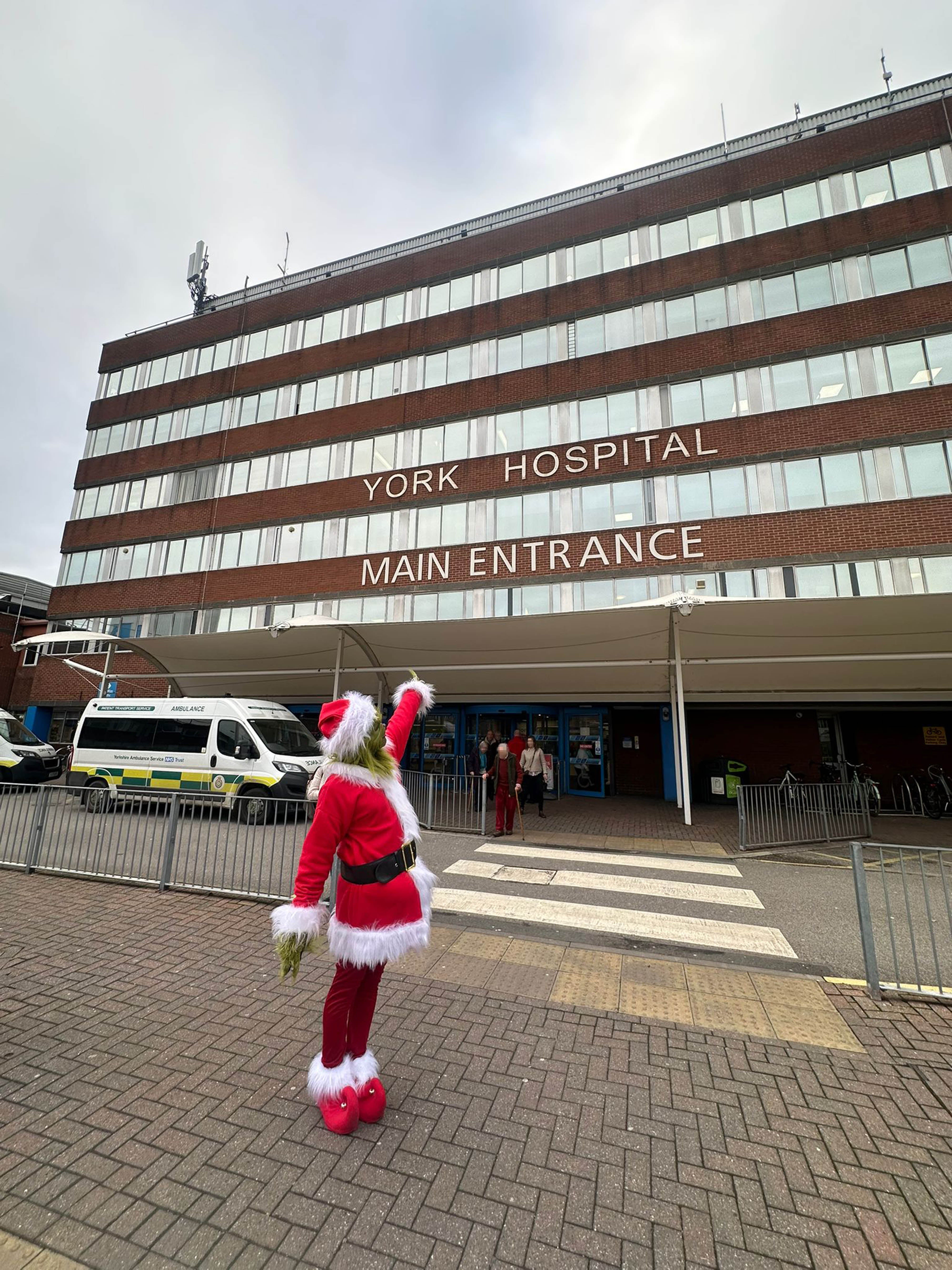 The Grinch outside York Hospital (Collect/PA Real Life)