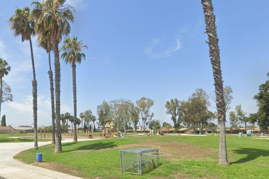 The attack took place outside Ericson Elementary School in Mesa Viking Park, San Diego (pictured)