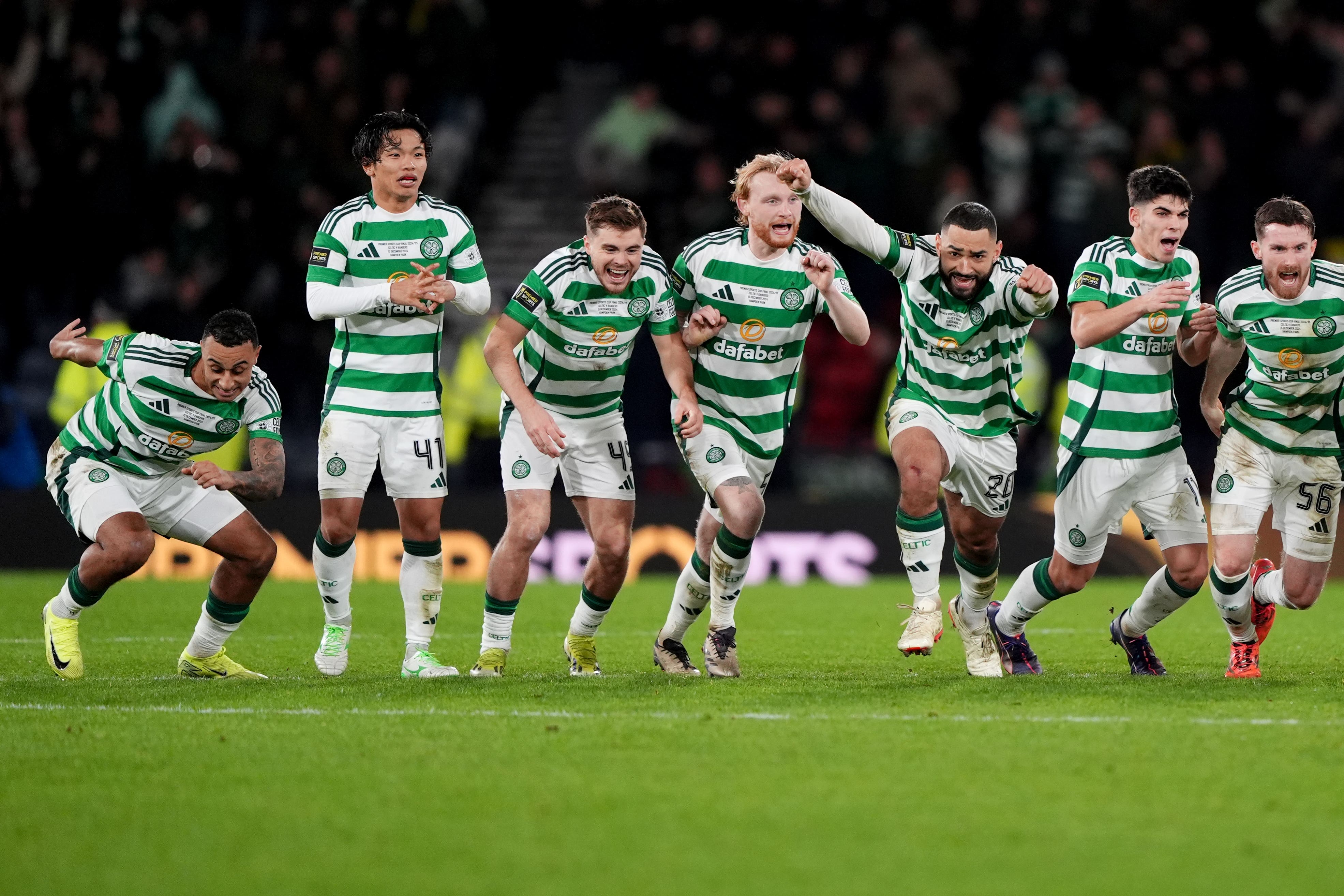 James Forrest (third from left) won his 25th major honour on Sunday (Andrew Milligan/PA)