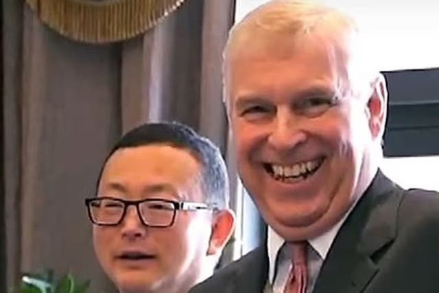 <p>Prince Andrew and Yang Tengbo, during a ‘Pitch@Palace’ event</p>