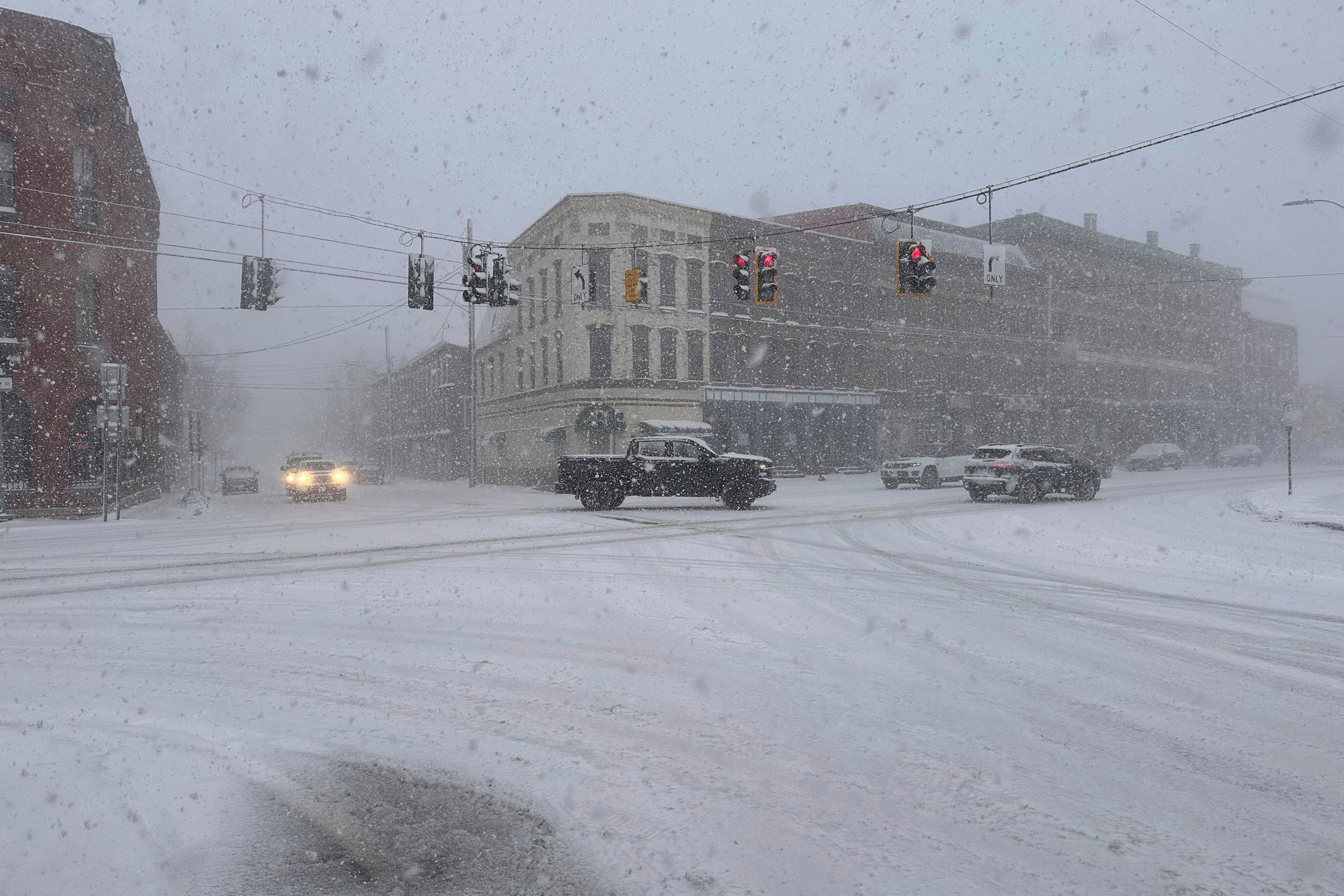 Snow and winds hit Lowville, New York, last Thursday. The state’s governor declared a state of emergency due to impacts from the storm