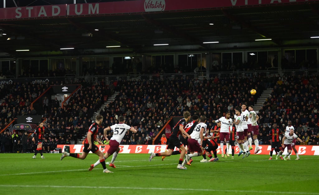 Unal whipped the free-kick over the wall