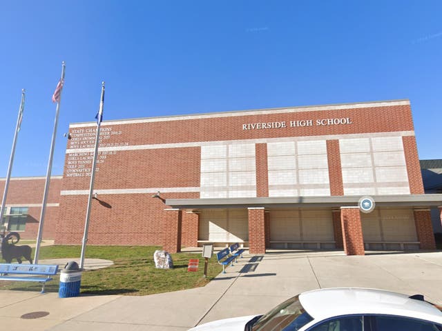 <p>Riverside High School in Virginia, where a lesson involving a piece of raw cotton caused controversy</p>