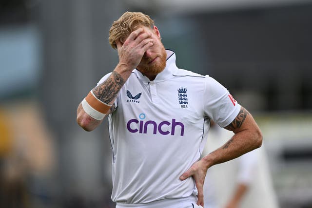 England captain Ben Stokes reacts as he leaves the field (Andrew Cornaga/Photosport/AP)