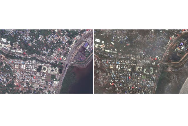 Mayotte cyclone before and after images show ‘nuclear war-like ...